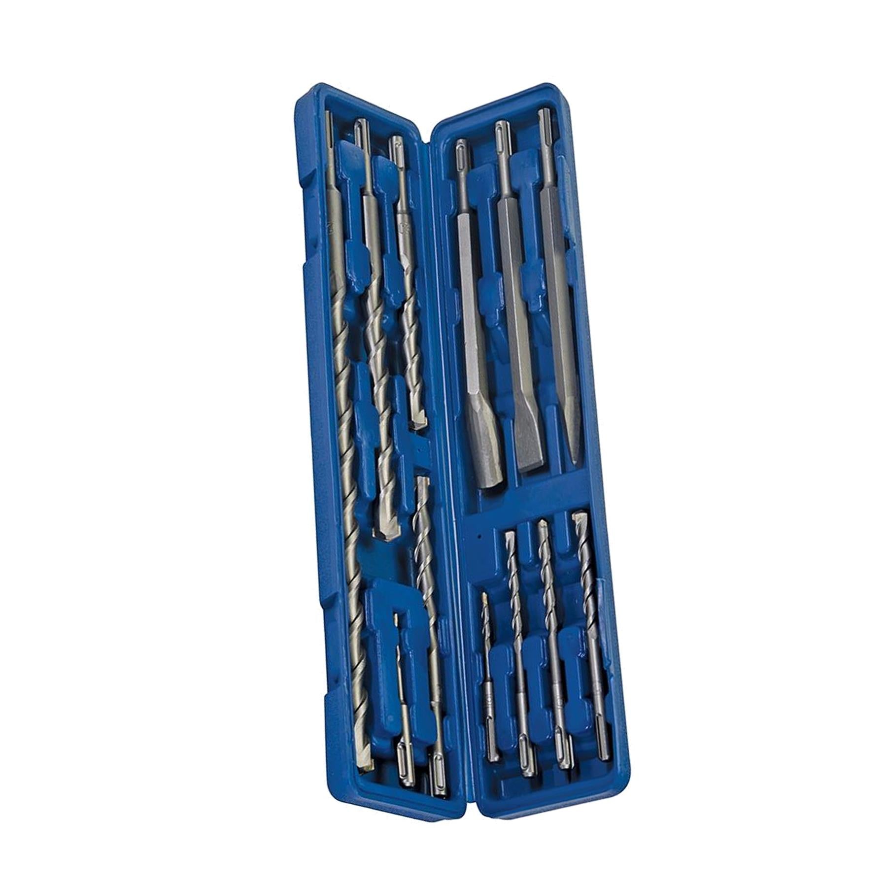 12Pce SDS Plus Masonry Drill & Steel Set In Sturdy Case Professional Tool