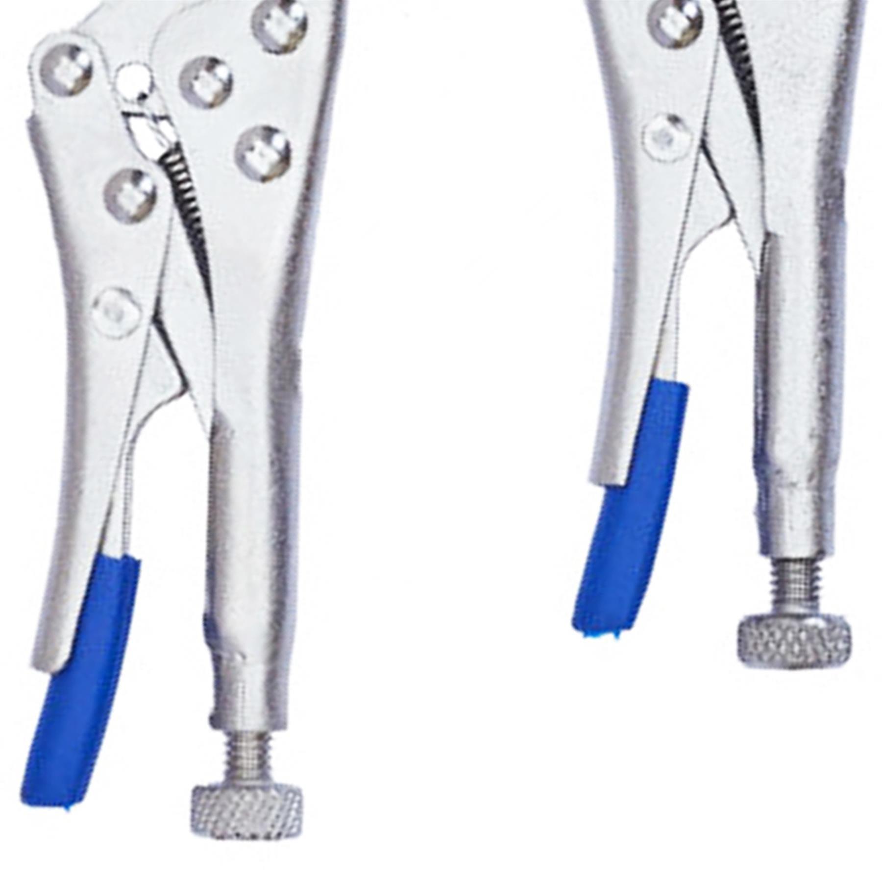 BlueSpot 4 PCE Mini Locking Plier Set Round, Long Nose And C-Clamps PLier