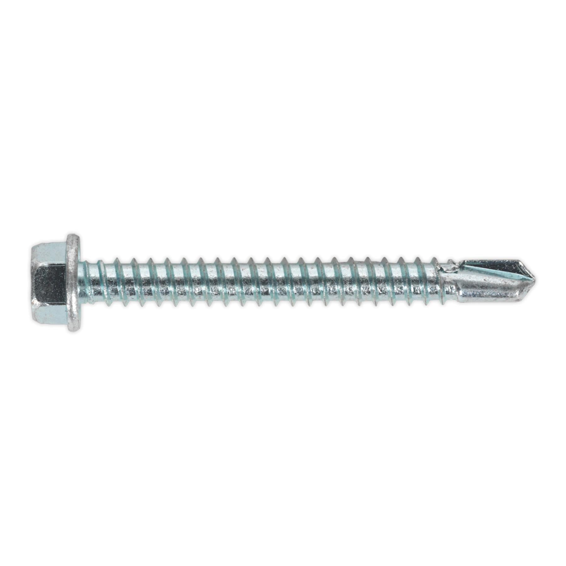 Sealey Self Drilling Screw 5.5 x 50mm Hex Head Zinc Pack of 100