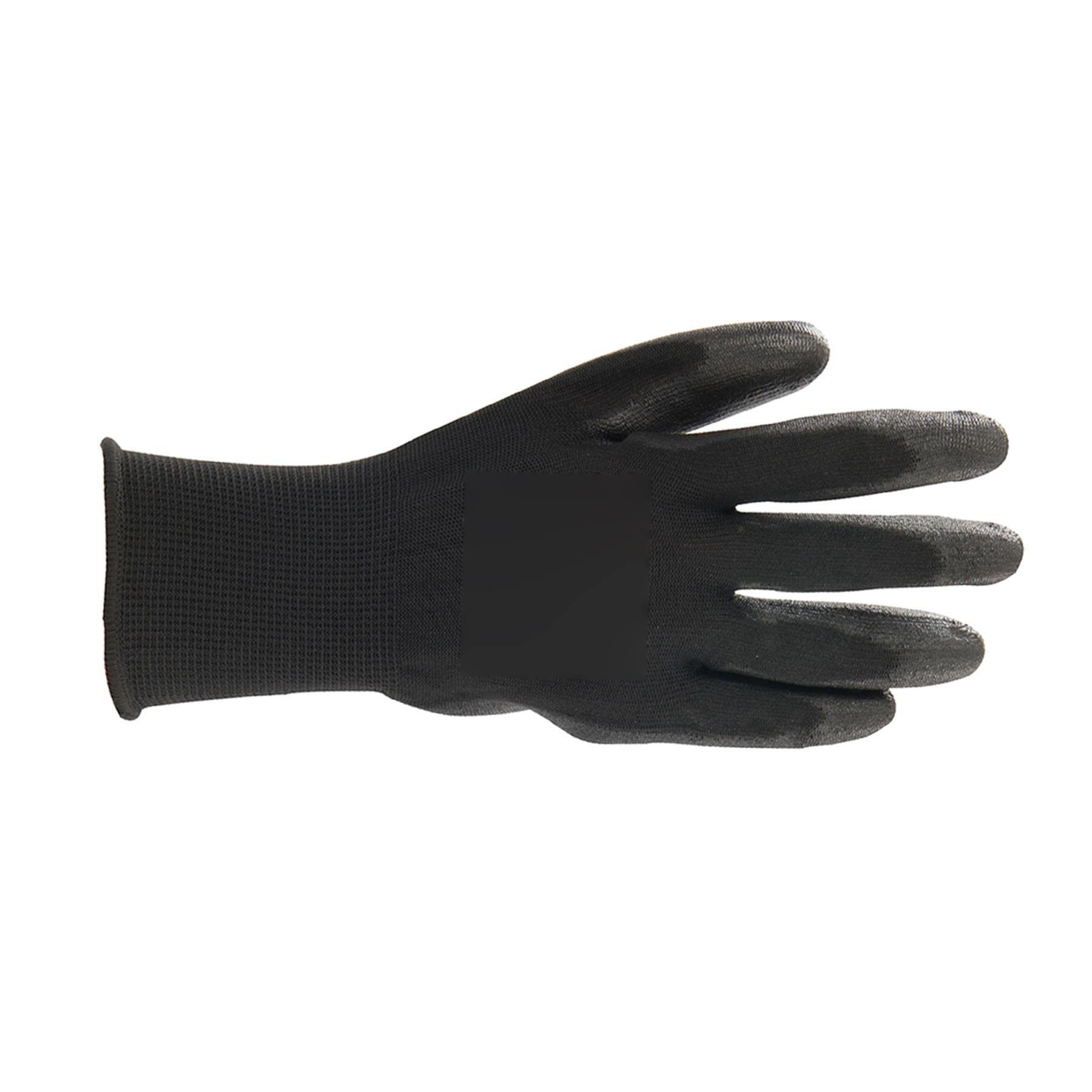 3x PU Palm Coated Work Wear Gardening Black Safety Gloves M 9