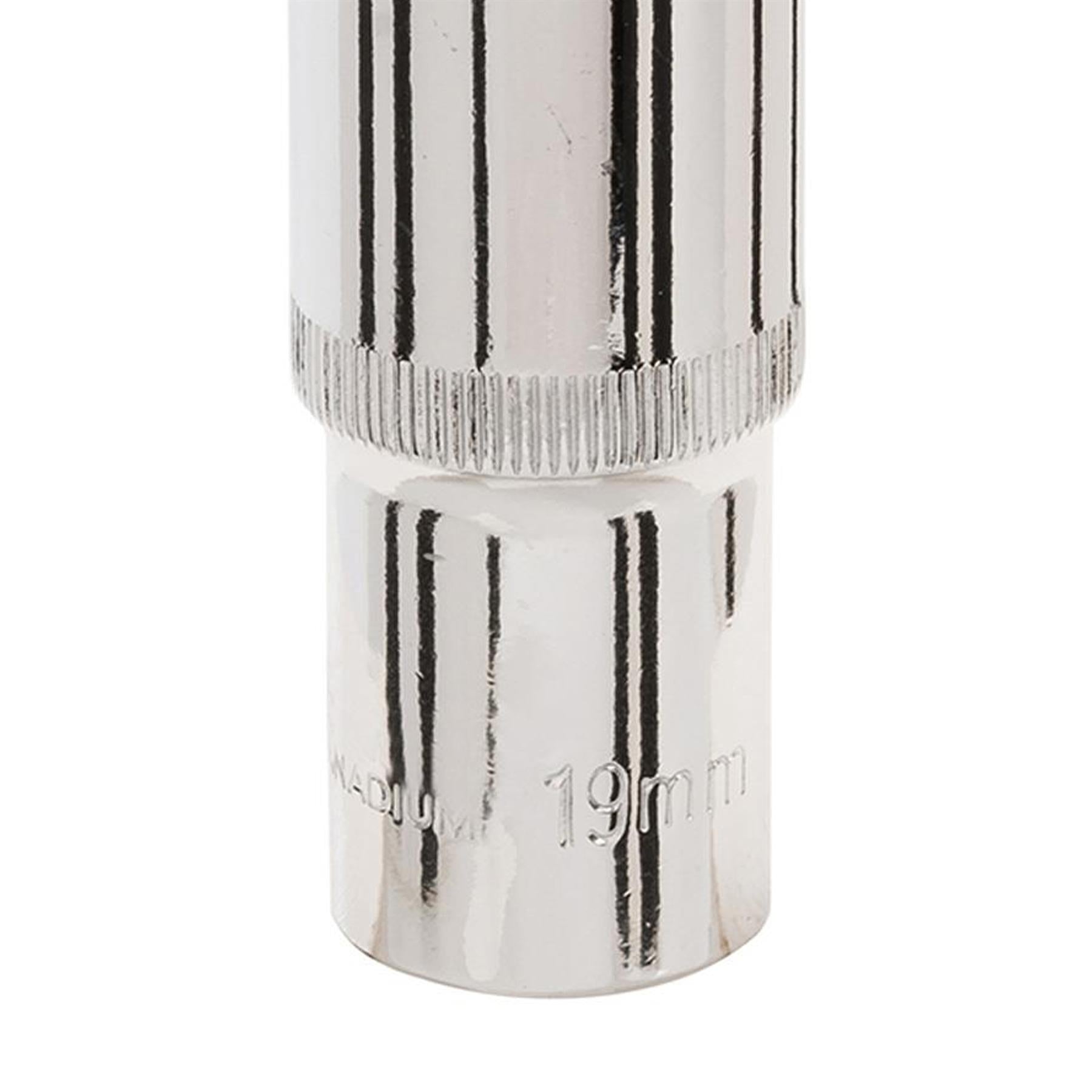 Quality Socket 1/2" Shallow Deep Drive Metric 19mm Long Hex Wrench