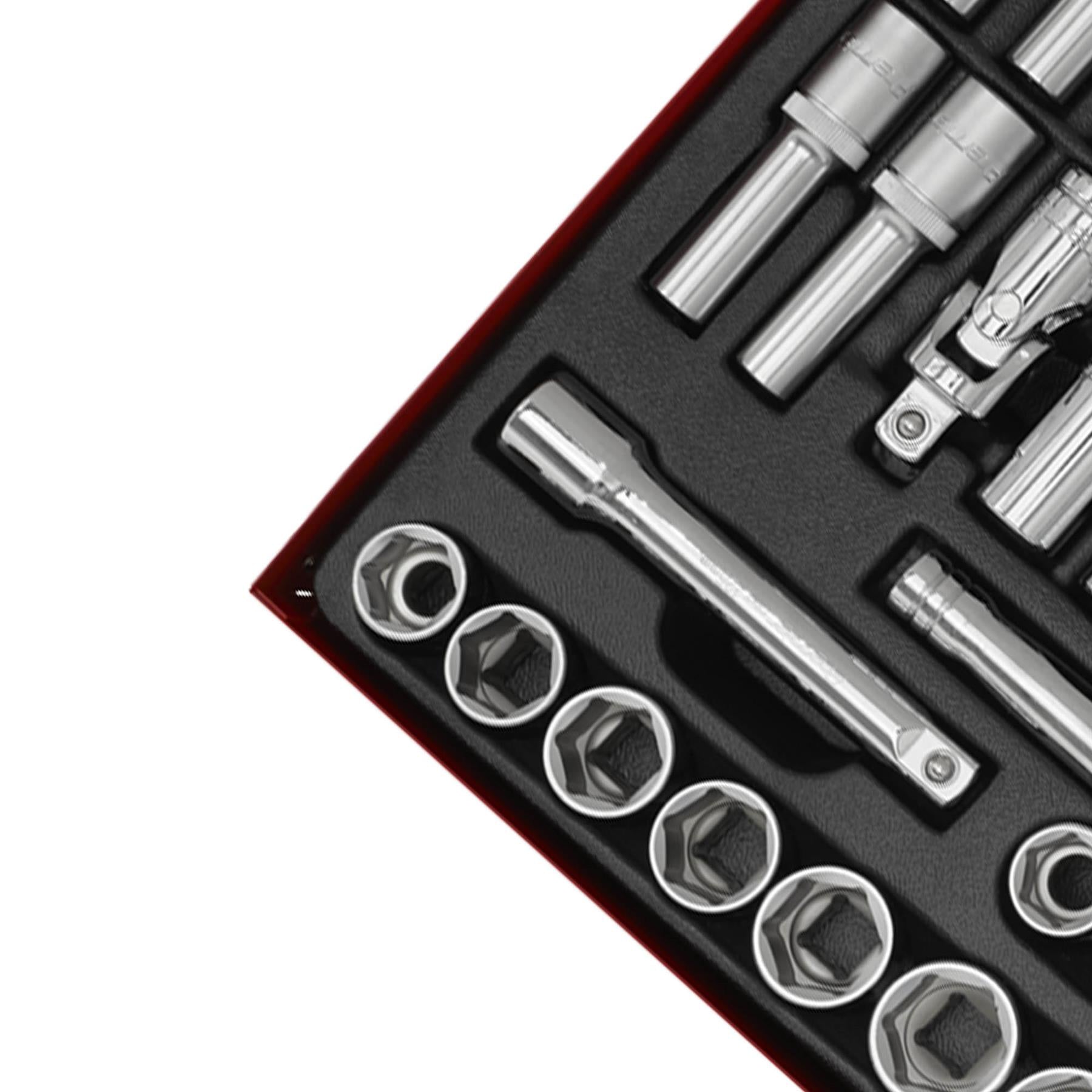 Sealey Socket Set 46pc 1/2"Sq Drive 6pt WallDrive - Metric
