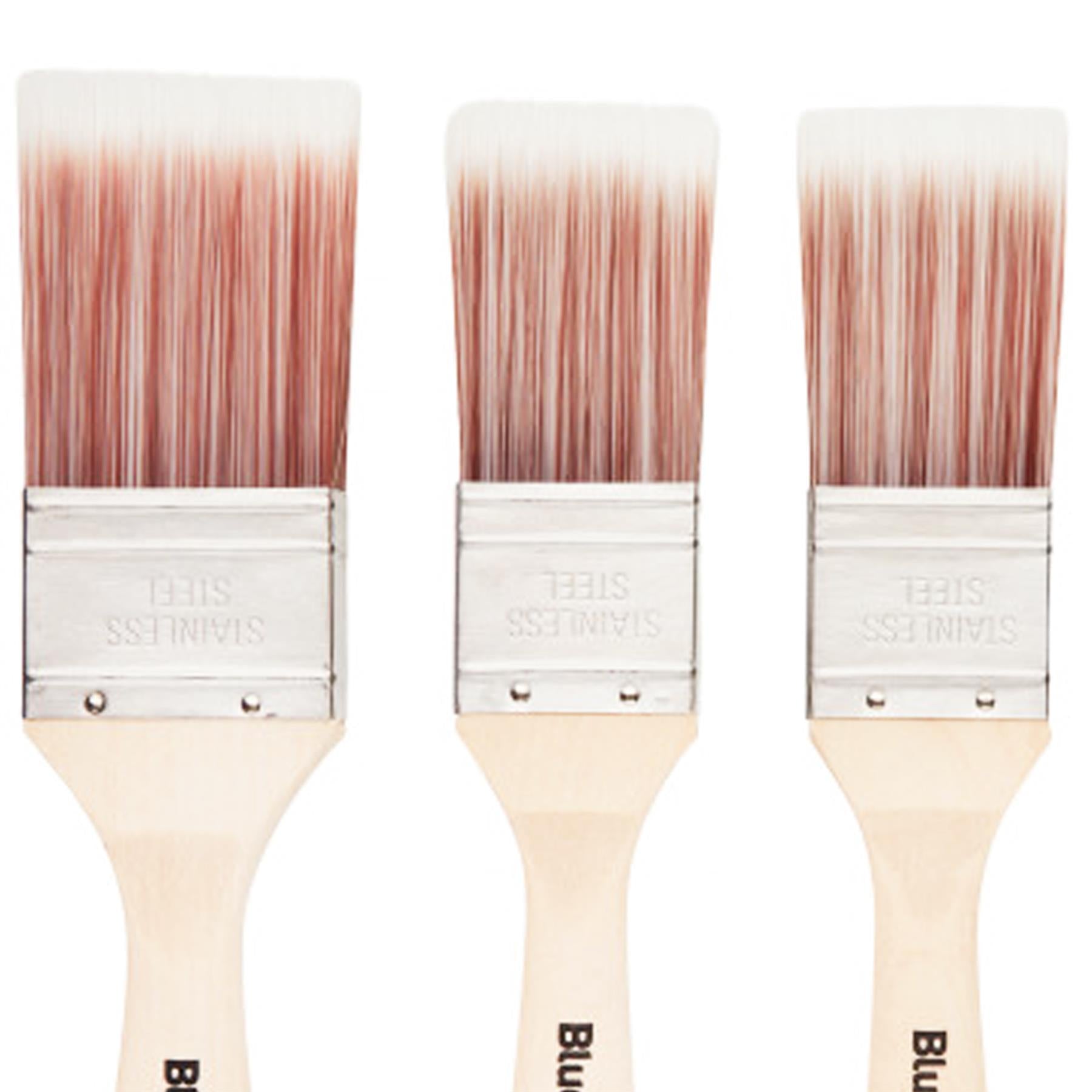 BlueSpot 5pce Pure Synthetic Bristle Paint Brush Set 2x1". 2x1 ½". 1x2"