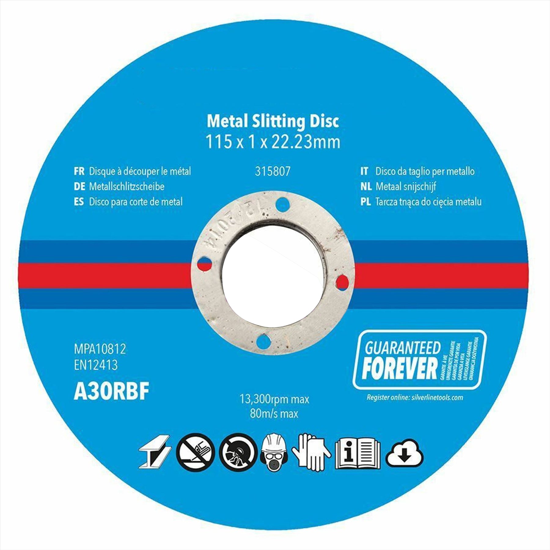 Metal Slitting Discs 10Pk For Cutting Ferrous& NonFerrous Metals 115x 1x 22.23mm