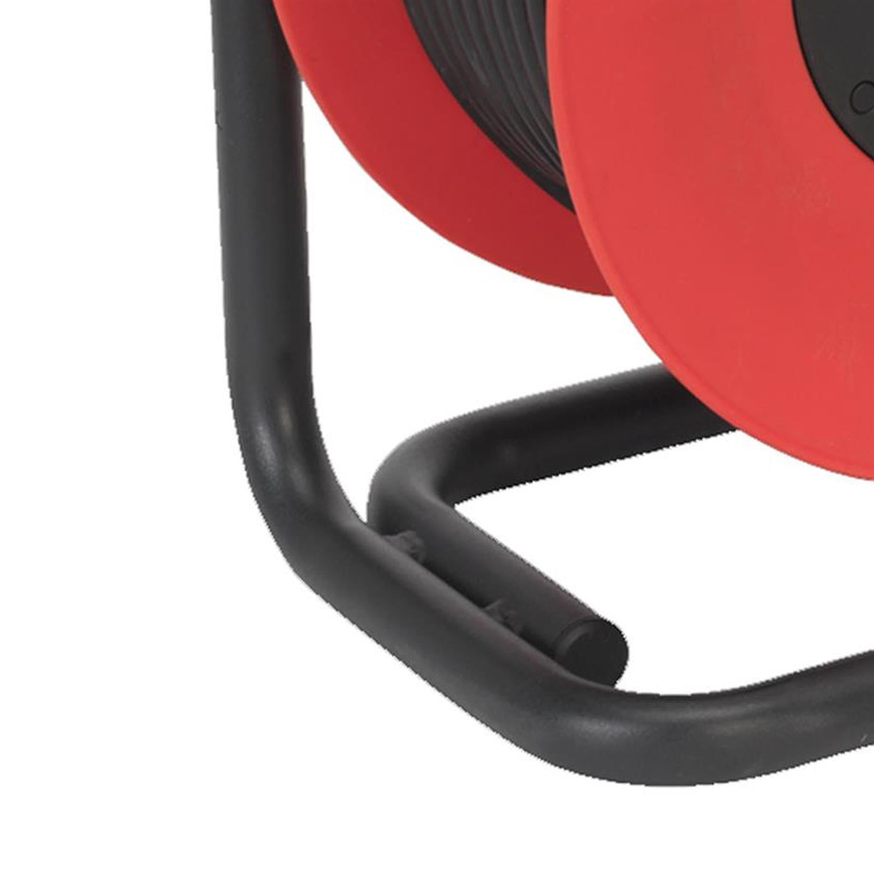 Sealey 4 Way Gang Socket Extension Heavy Duty 50m Cable Reel Electrical Lead