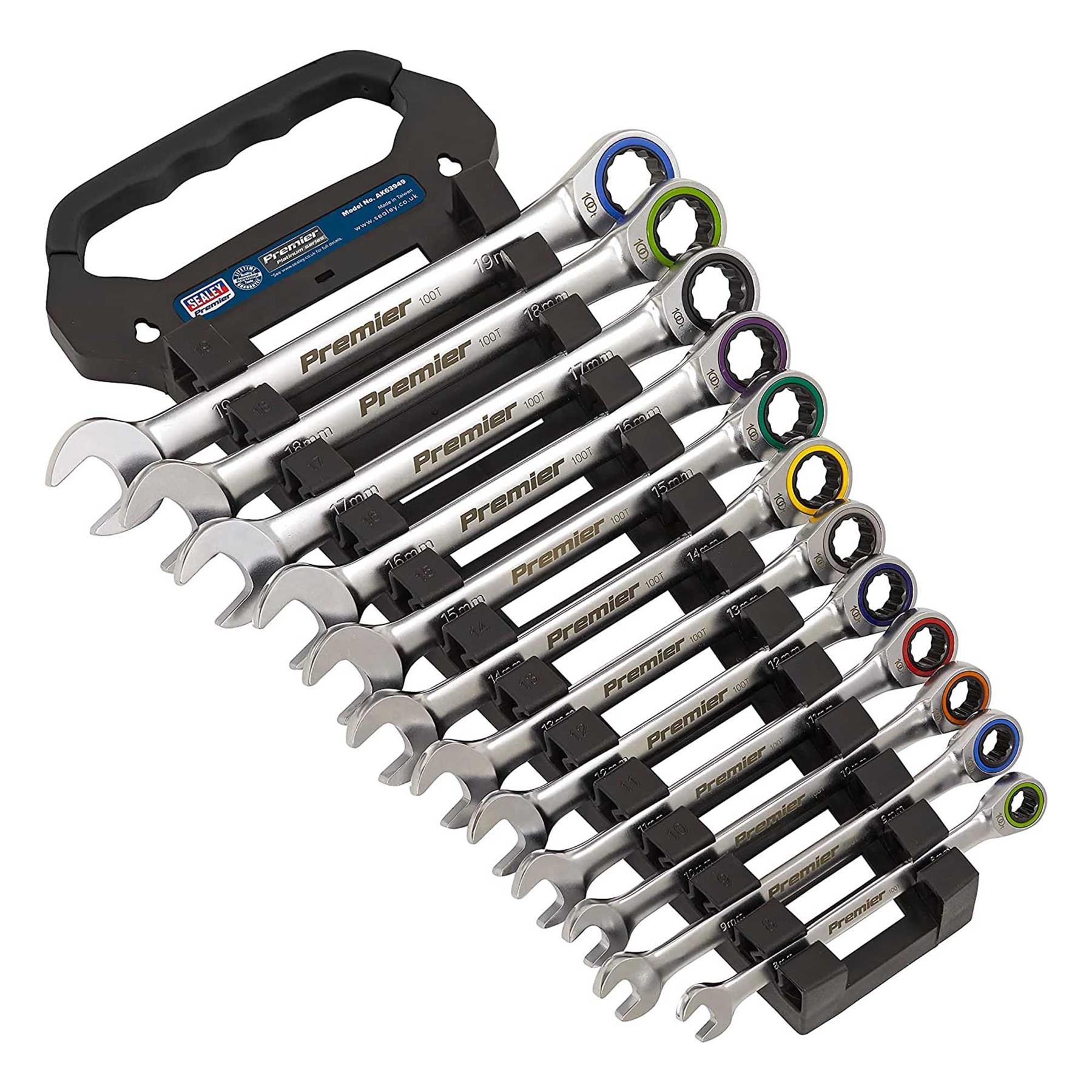 Sealey Combination Ratchet Spanner Set 12pc Metric - Platinum Series
