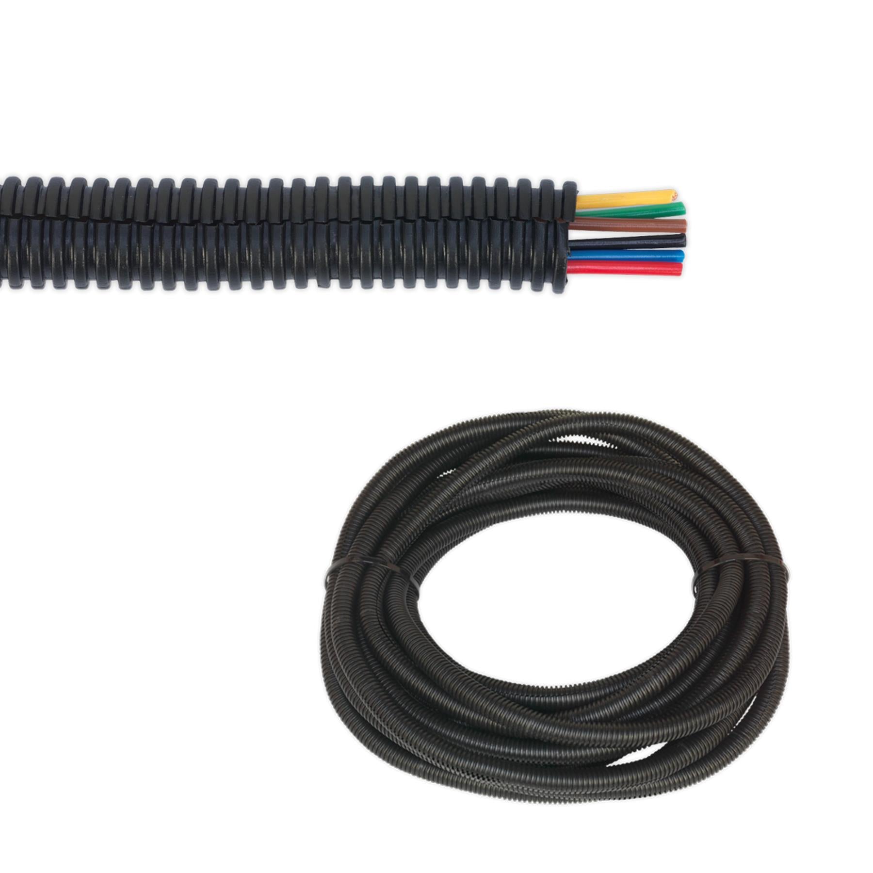 Sealey Convoluted Cable Sleeving Split 12-16mm 10m