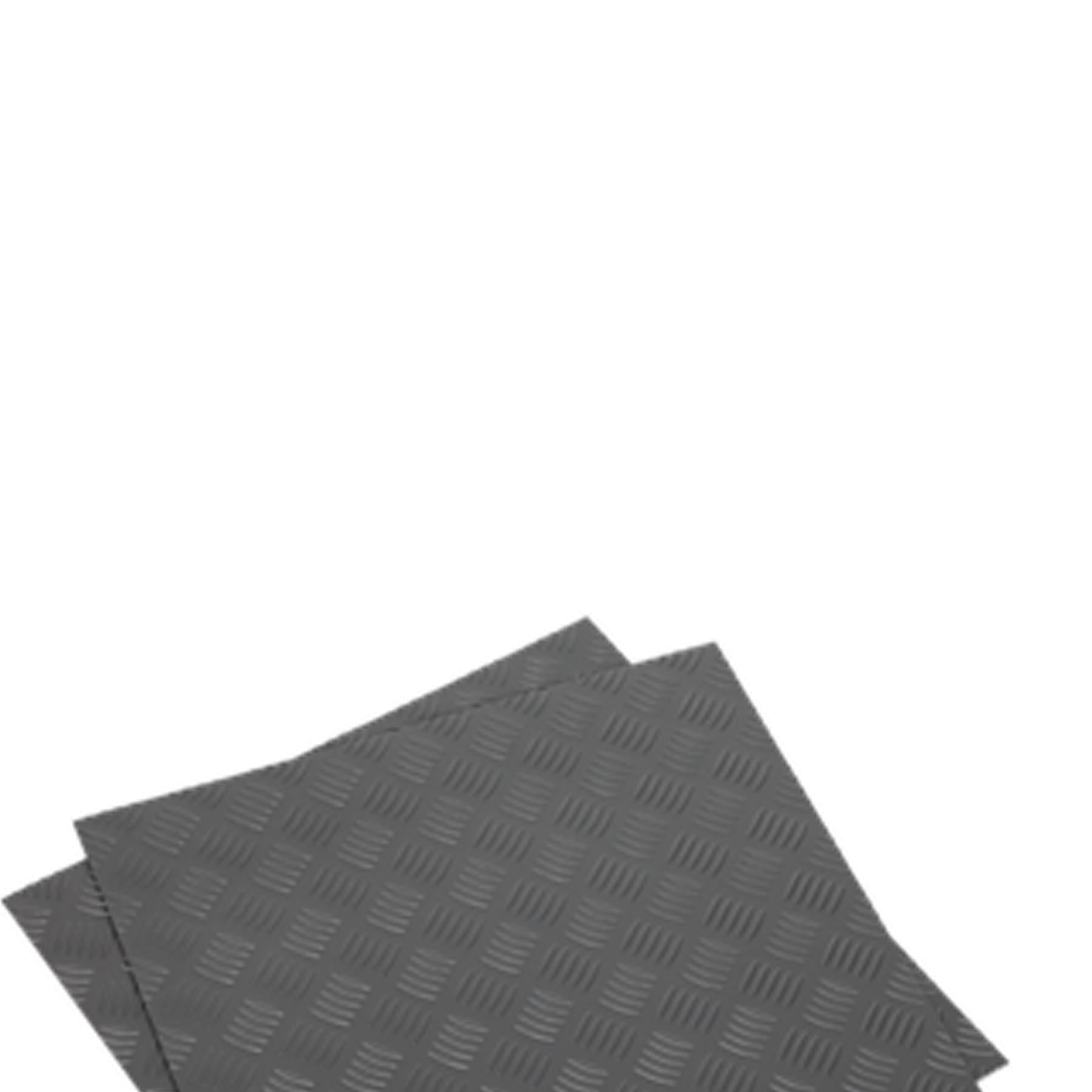 Sealey Vinyl Floor Tile Peel & Stick Backing-Silver Treadplate Pk16