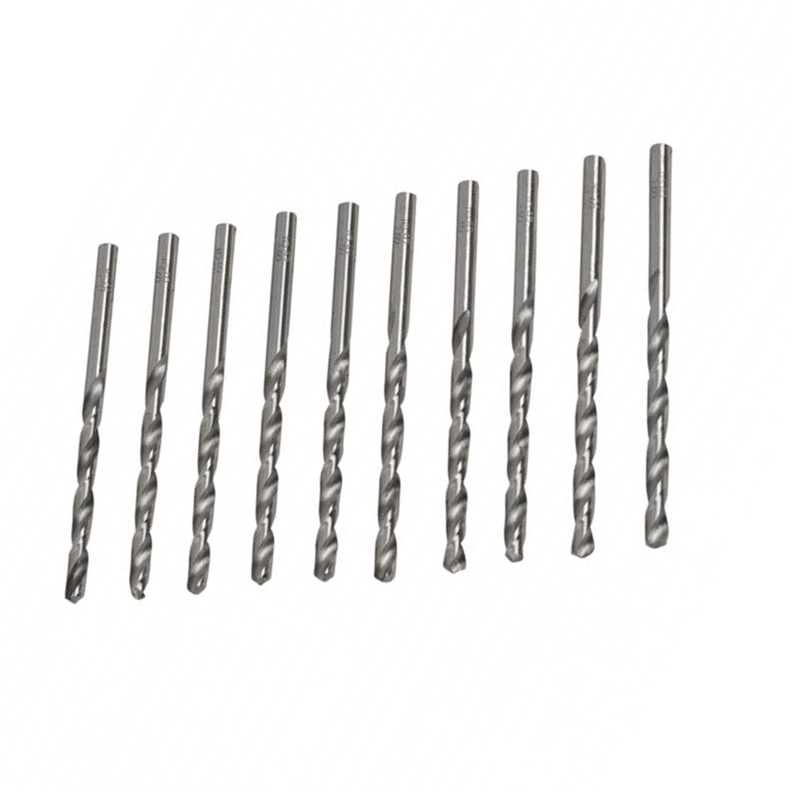 BlueSpot 10Pce Long Professional 4.5mm HSS Drill Bit Set Steel Metal Wood Bit + Tube