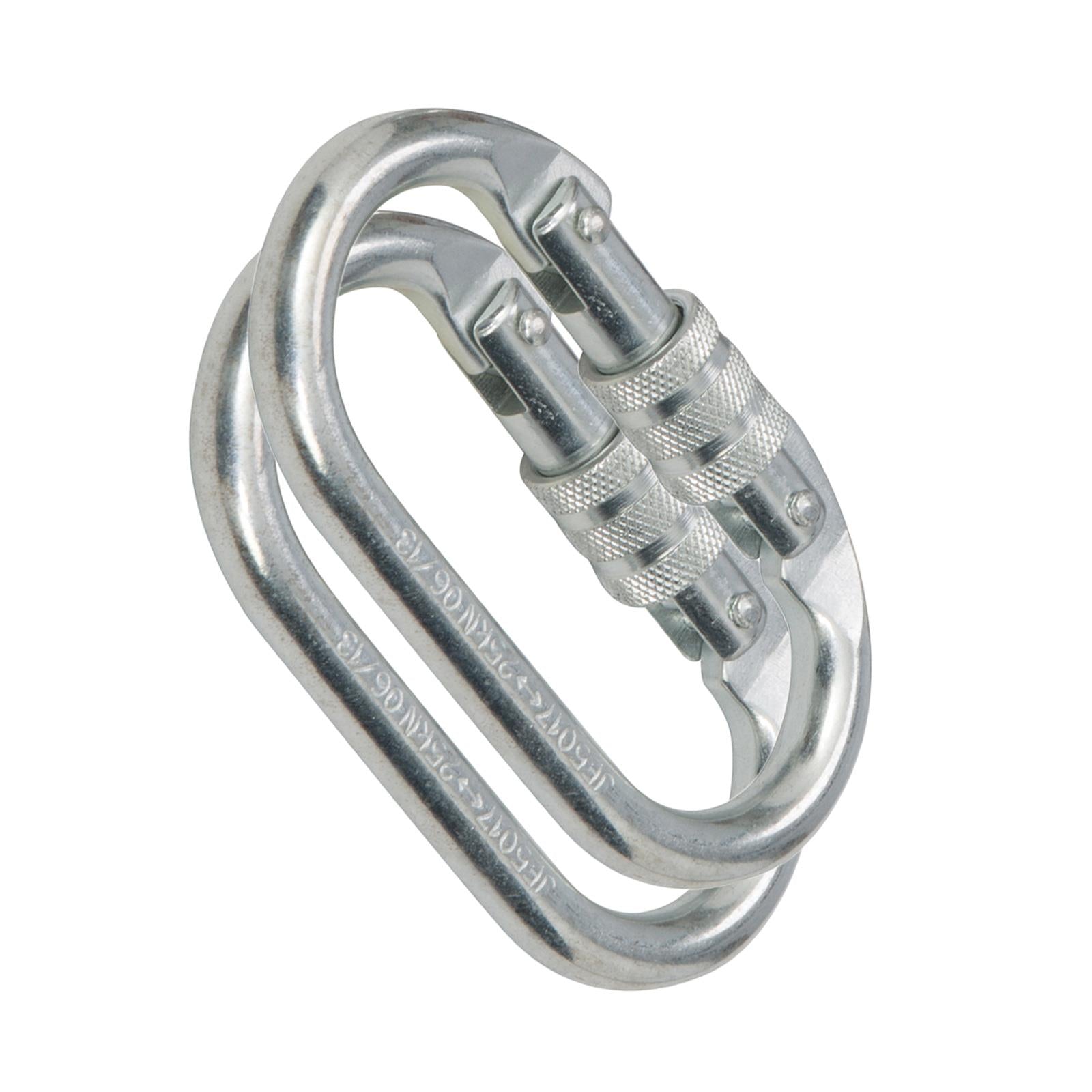 2 x Screw Lock Carabiner Karabiner Clip Hook Heavy Duty Scaffold Climbing 25kn