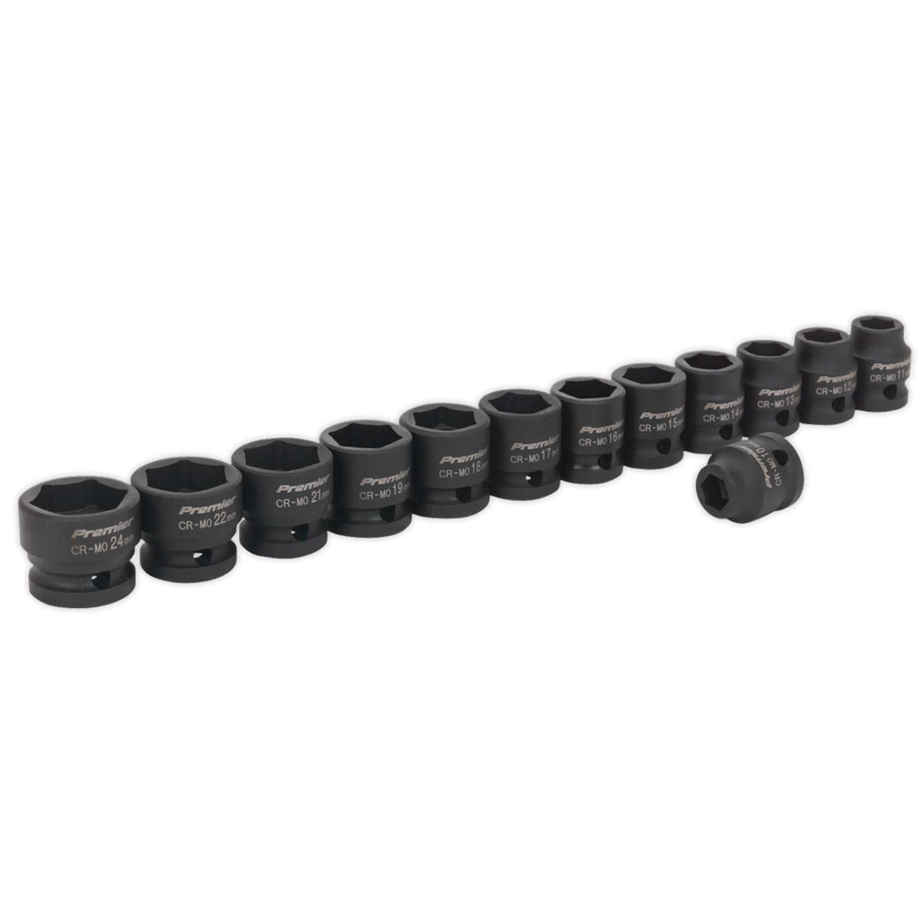 Sealey Impact Socket Set 13pc 1/2"Sq Drive Low Profile Metric