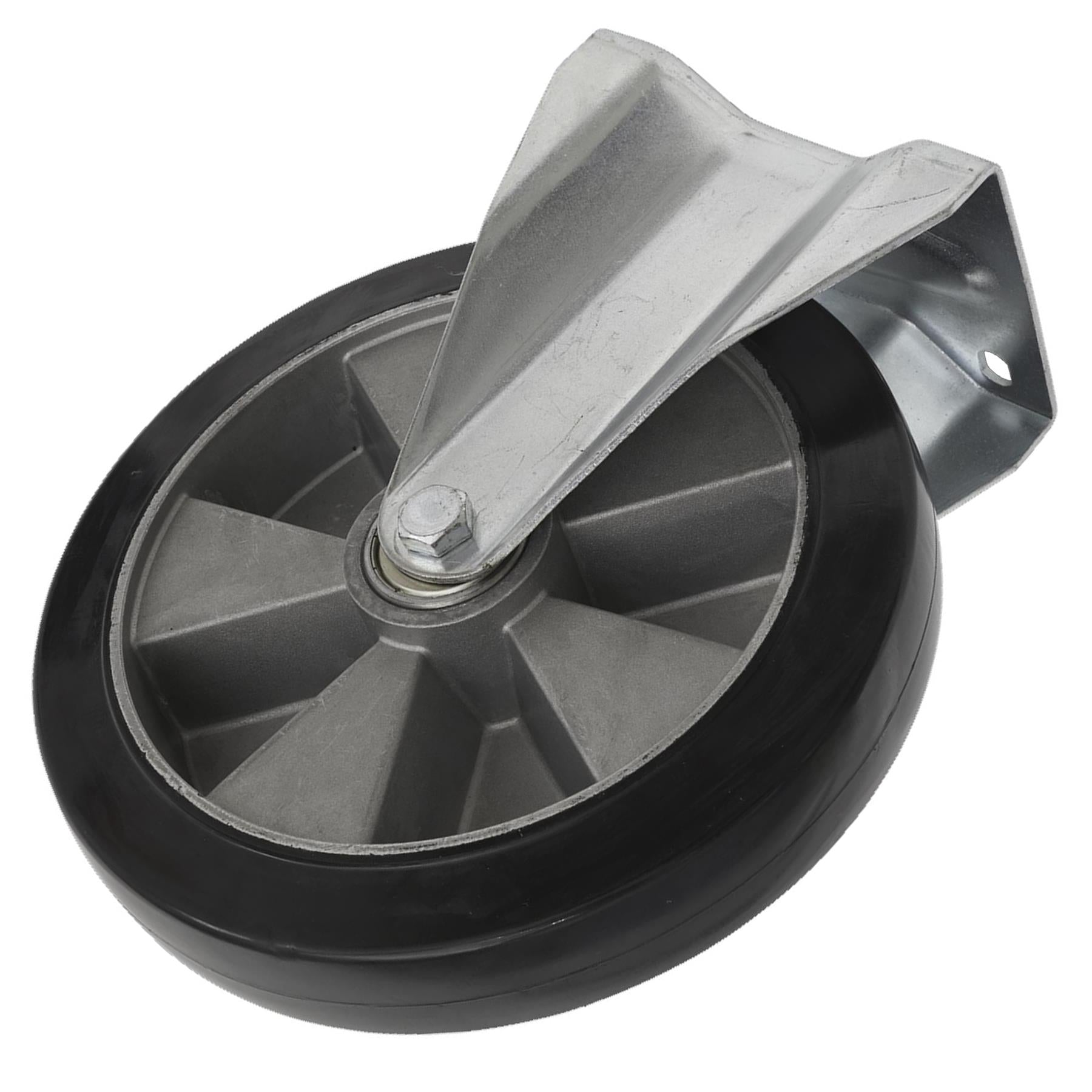 Sealey Heavy-Duty Rubber Castor Wheel Fixed Plate 152mm