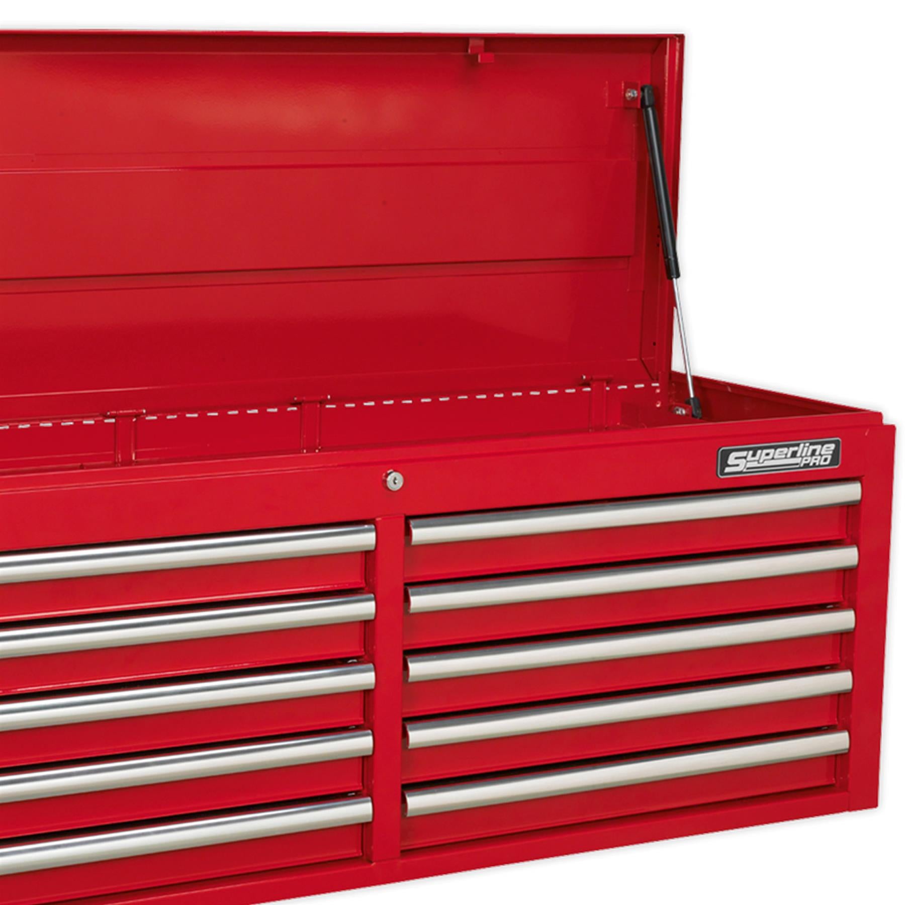 Sealey Topchest 10 Drawer with Ball Bearing Slides - Red