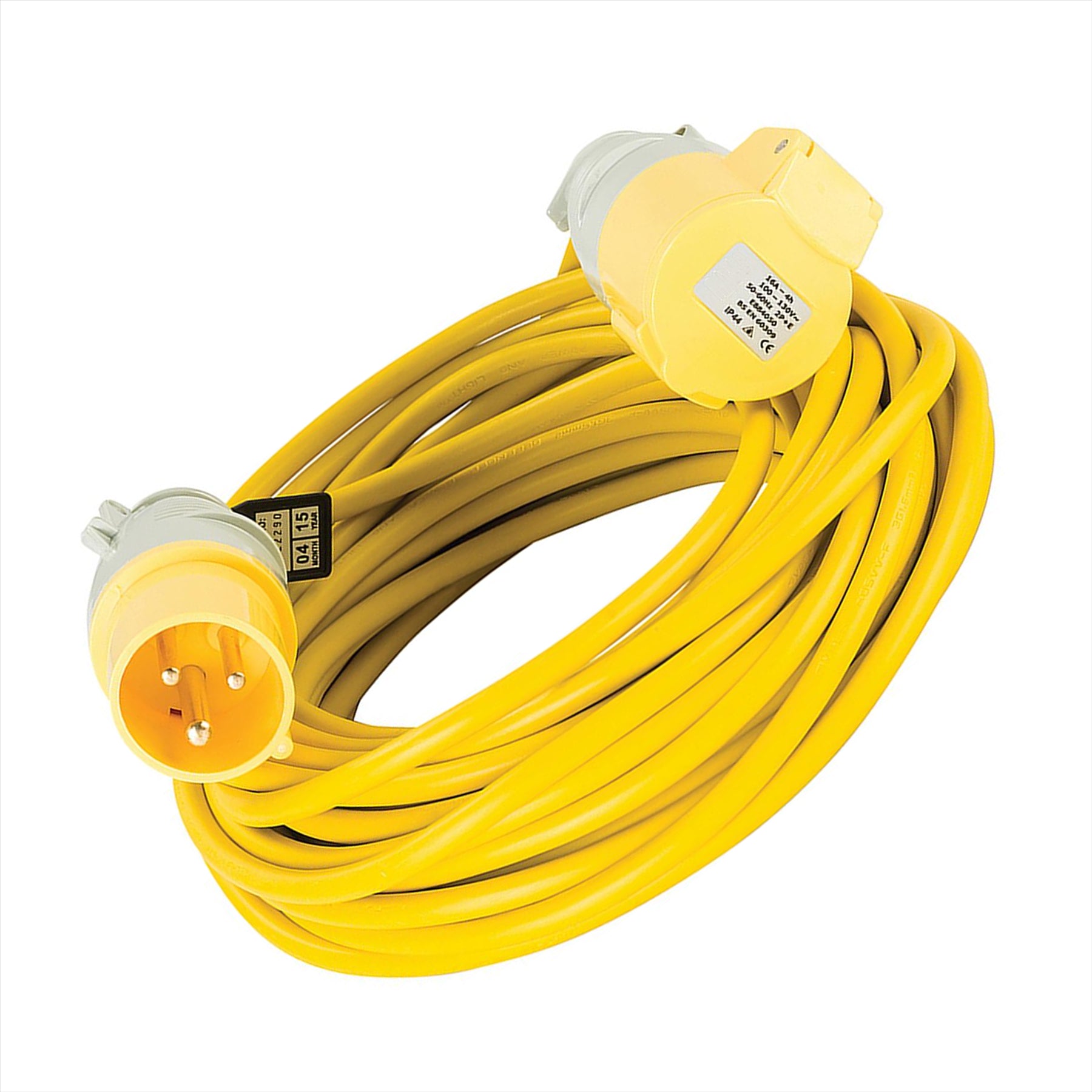 Defender Extension Lead Yellow 2.5mm2 16A 14m 110V