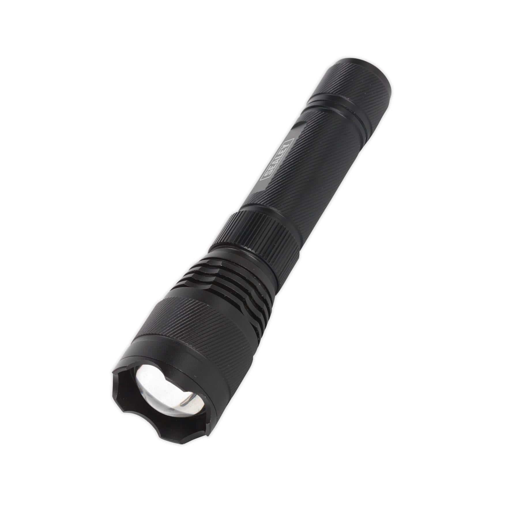 Sealey Aluminium Torch 10W CREE XPL LED Adj Focus R/Charge USB Port
