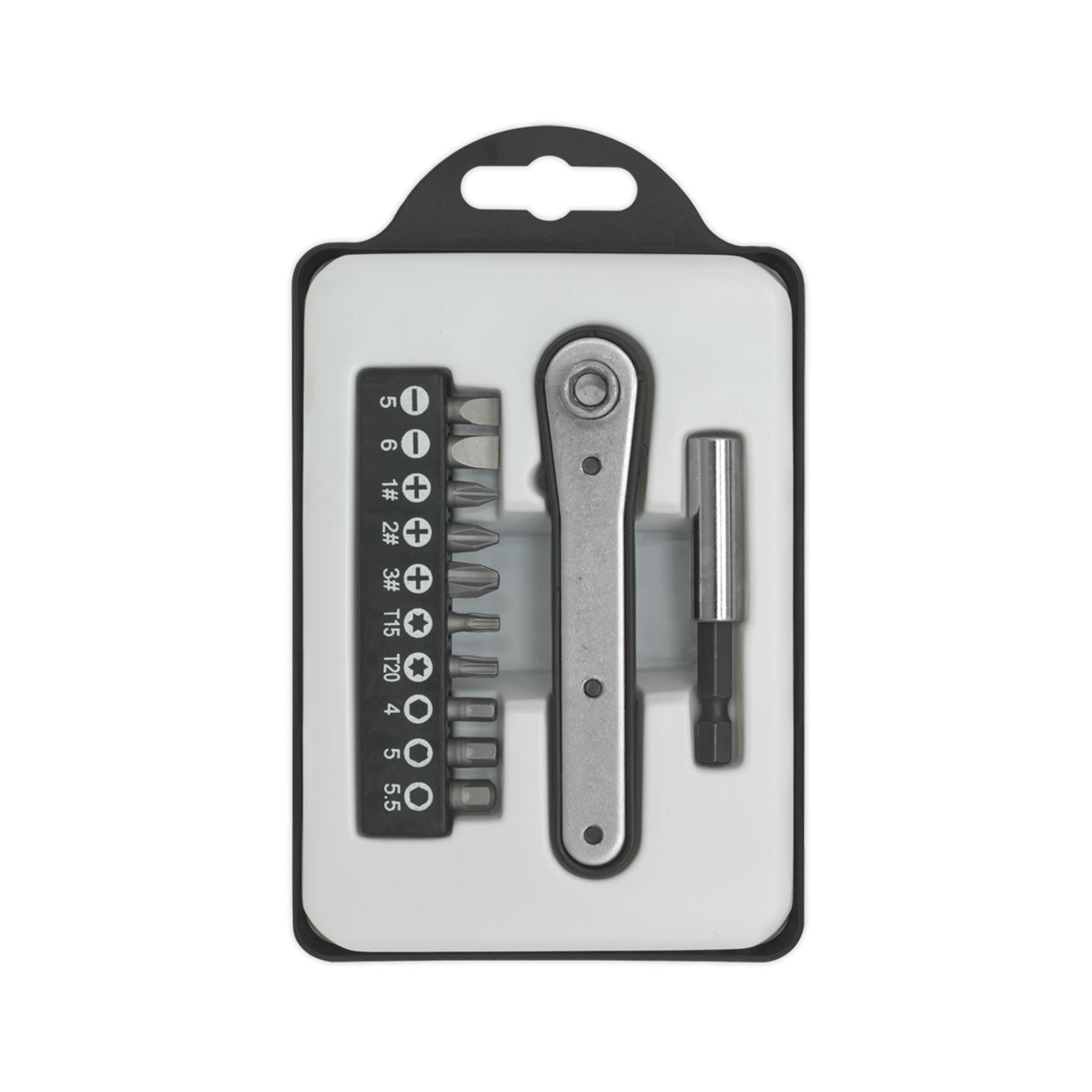 Sealey 1/4"Hex Bit Ratchet Driver Bit Set 12pc