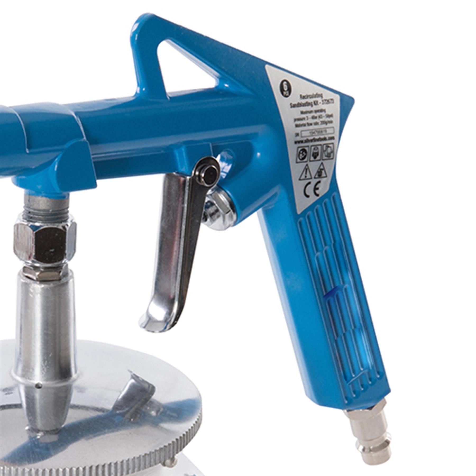 6Pce Recirculating Sandblasting Kit - 03 - 4Bar (43 - 58Psi) Abrasive Grit Gun