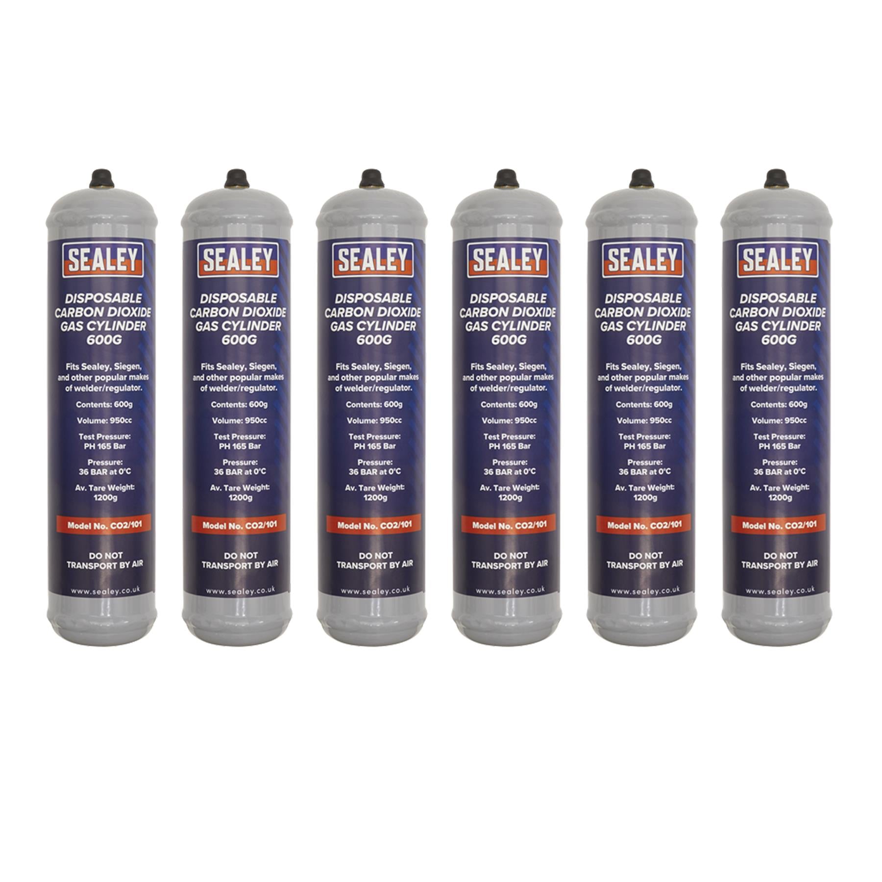 Sealey Gas Cylinder Disposable Carbon Dioxide 600g - Box of 12