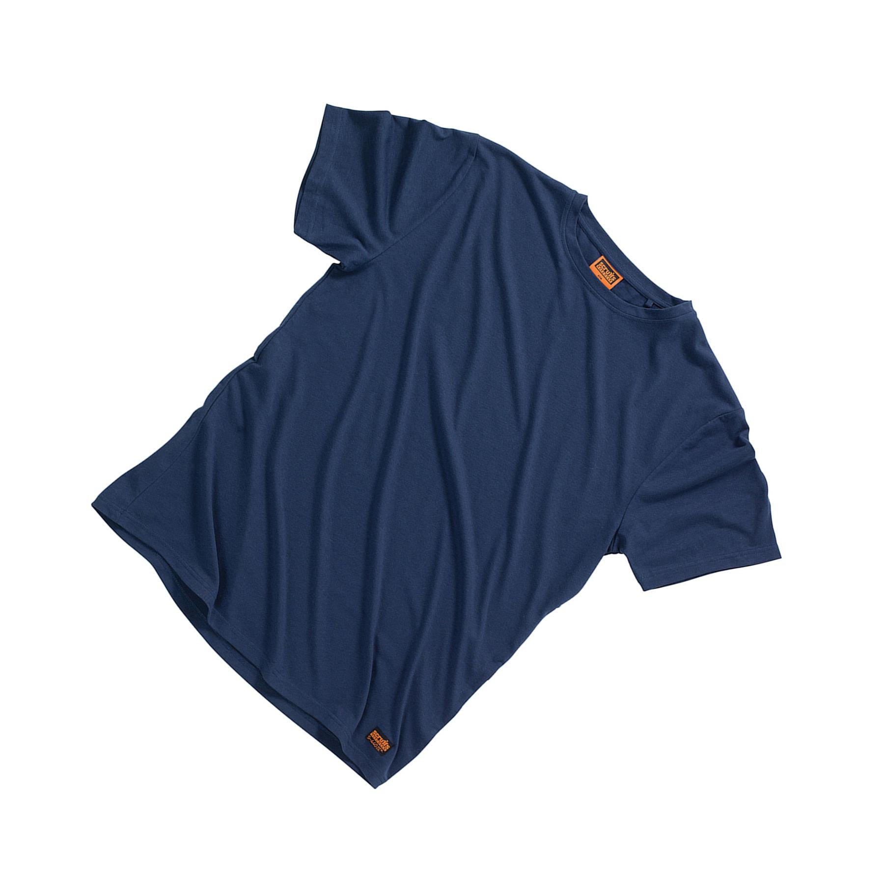 Scruffs Crew Neck T Shirt Short Sleeve Workwear Work Top Navy L