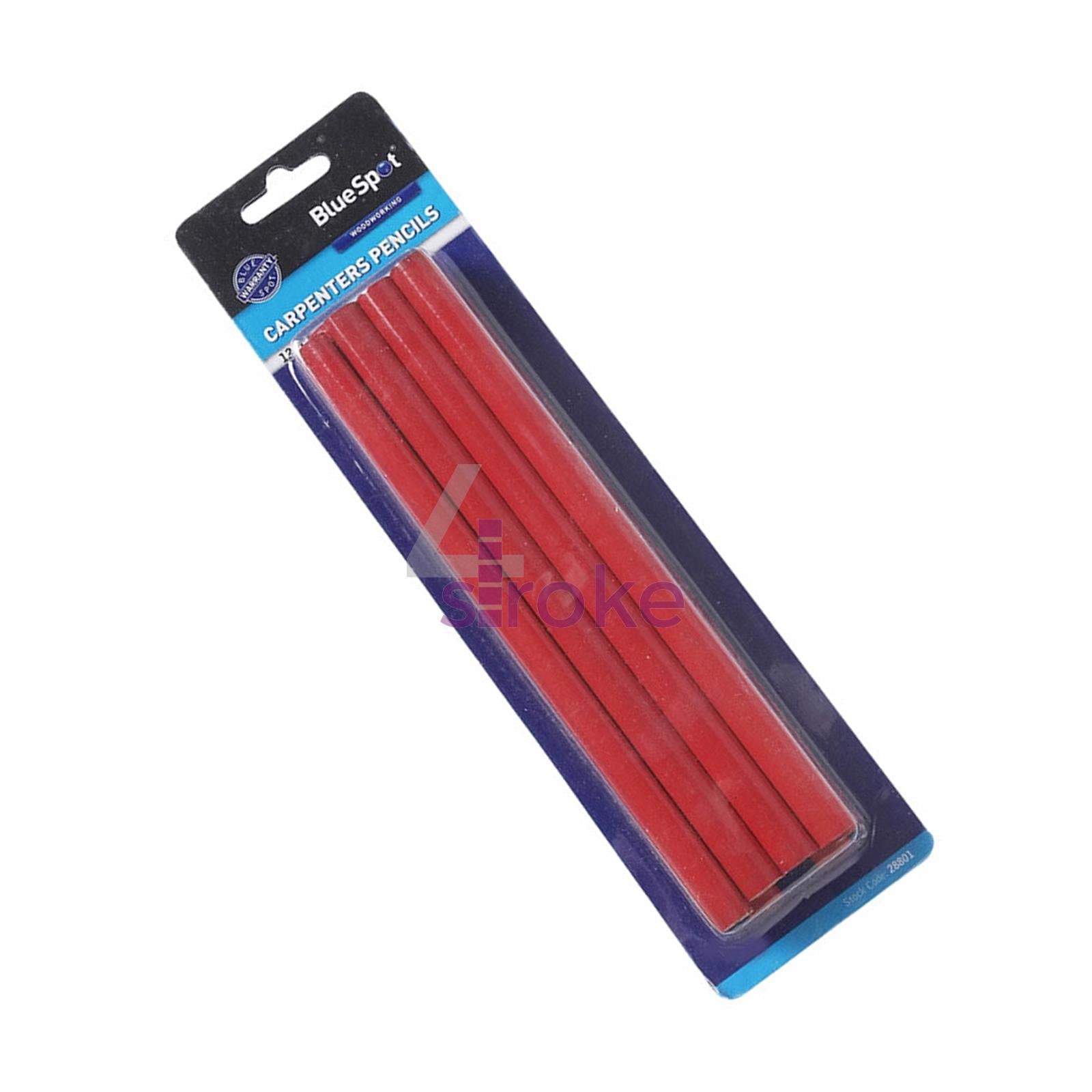 BlueSpot Pack of 12 Carpenters Pencils Set Builder Wood Marking Lead DIY Tool