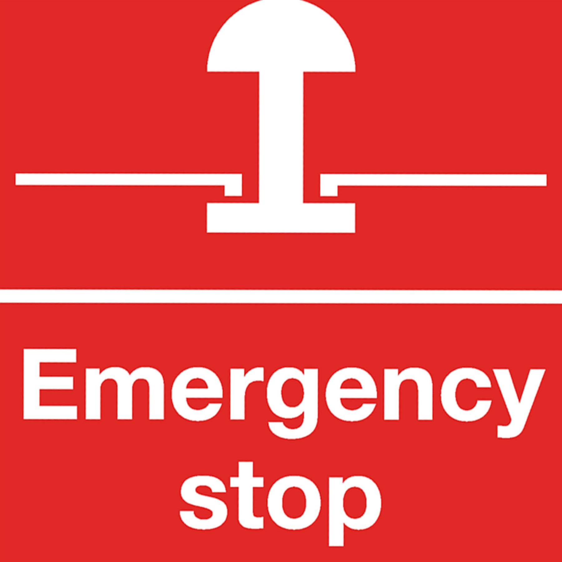 Safe Conditions Safety Sign - Emergency Stop - Self-Adhesive Vinyl