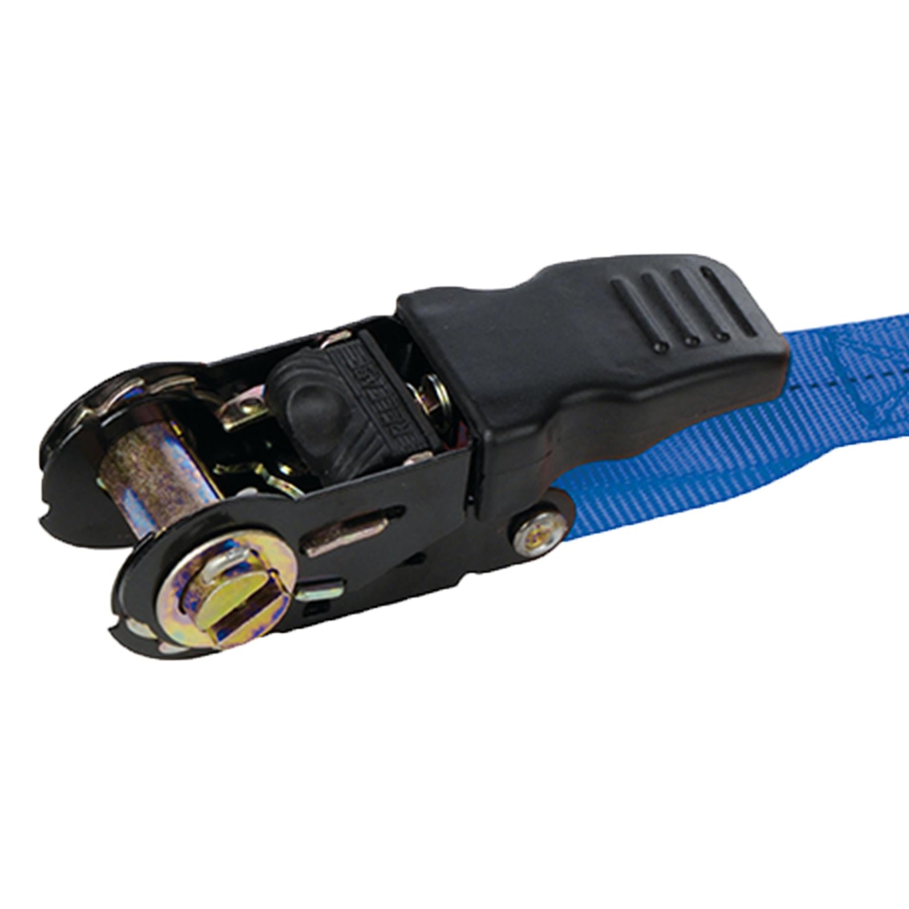 Rubber-Handled Ratchet Tie Down Strap S-Hook 4.5M X 25mm - Rated 250Kg