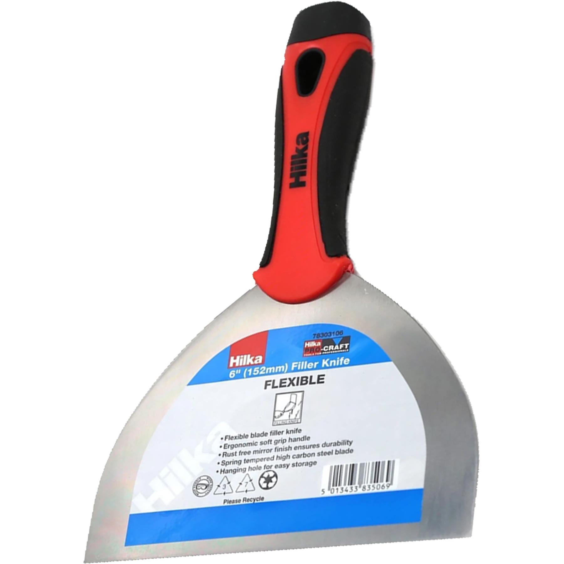 4", 5" & 6" Filling Knife Taping Jointing Scraper Spatula,Flexible,SoftGrip Hand Tool Set