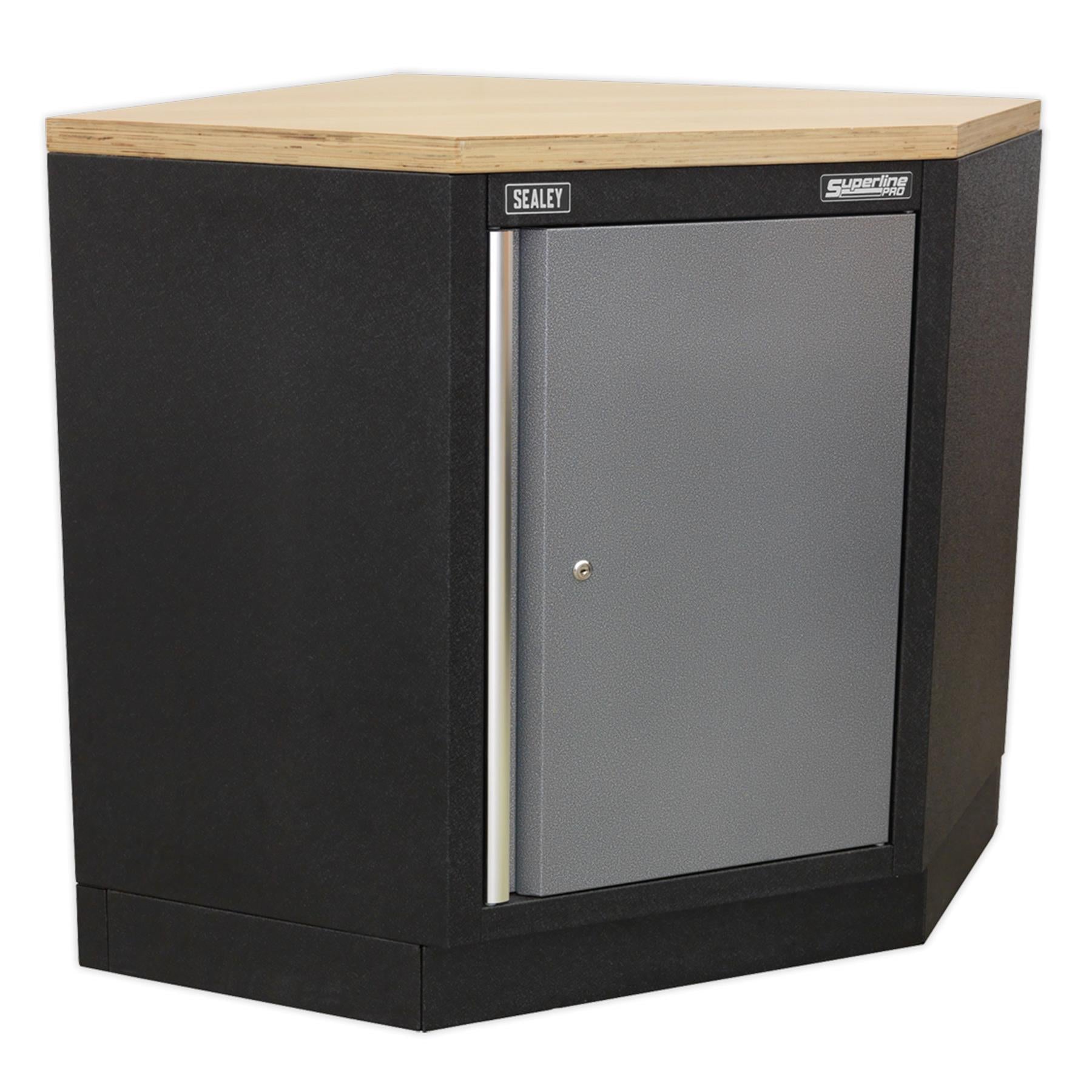 Sealey Superline Pro 1.6m Corner Storage System - Wood Worktop