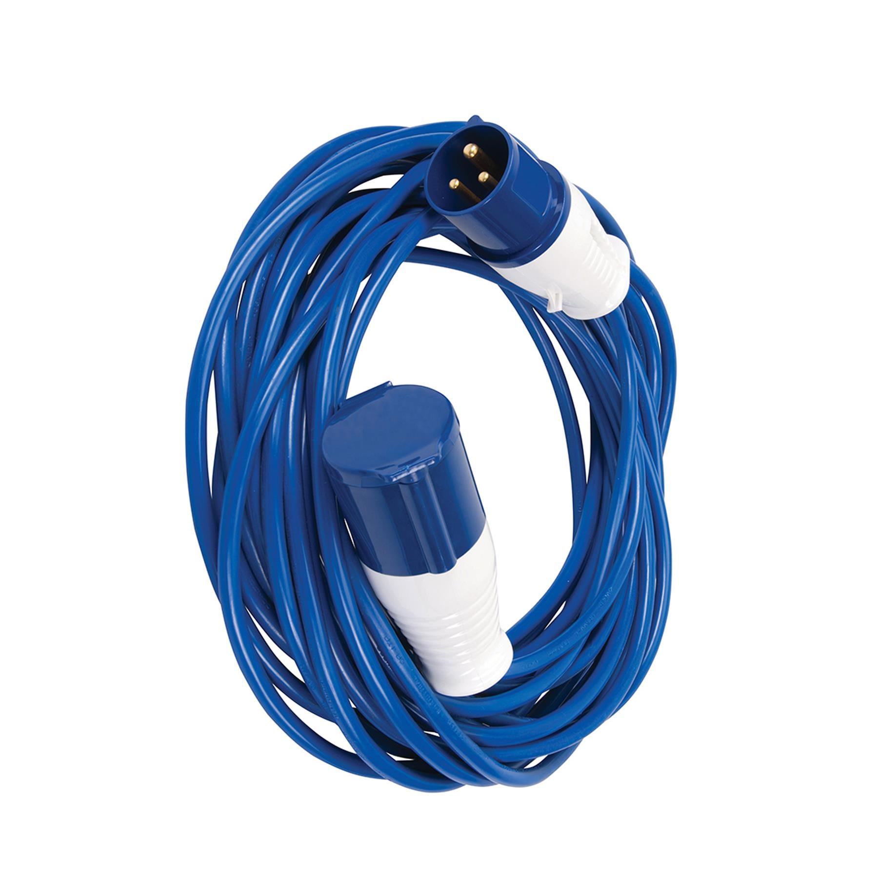 14M Caravan Camping Hook Up Cable 16A Site Extension Lead Electric 1.5mm Flex