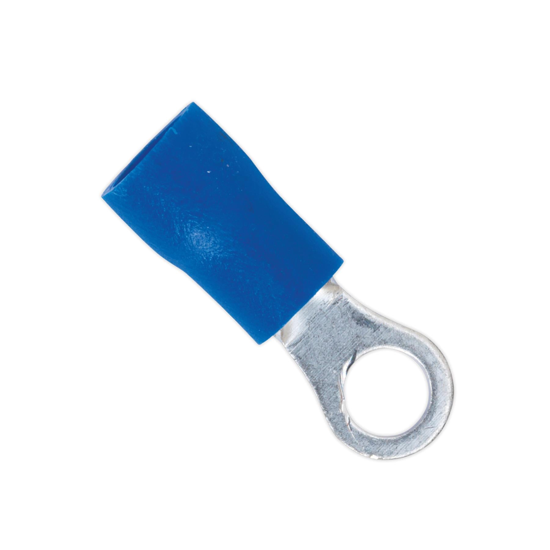 Sealey Easy-Entry Ring Terminal Ø4.3mm (4BA) Blue Pack of 100