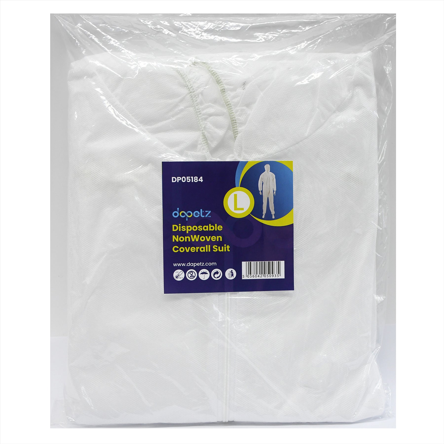 Protective Disposable Overall Boiler Paper Suit Coveralls Protection Suit 2Pcs Large