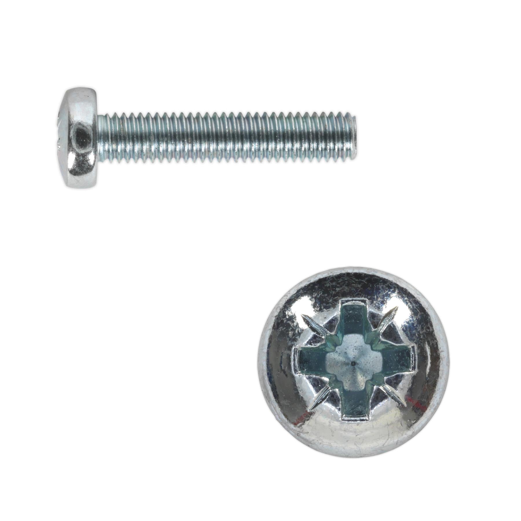 Sealey Machine Screw M5 x 25mm Pan Head Pozi Zinc Pack of 50