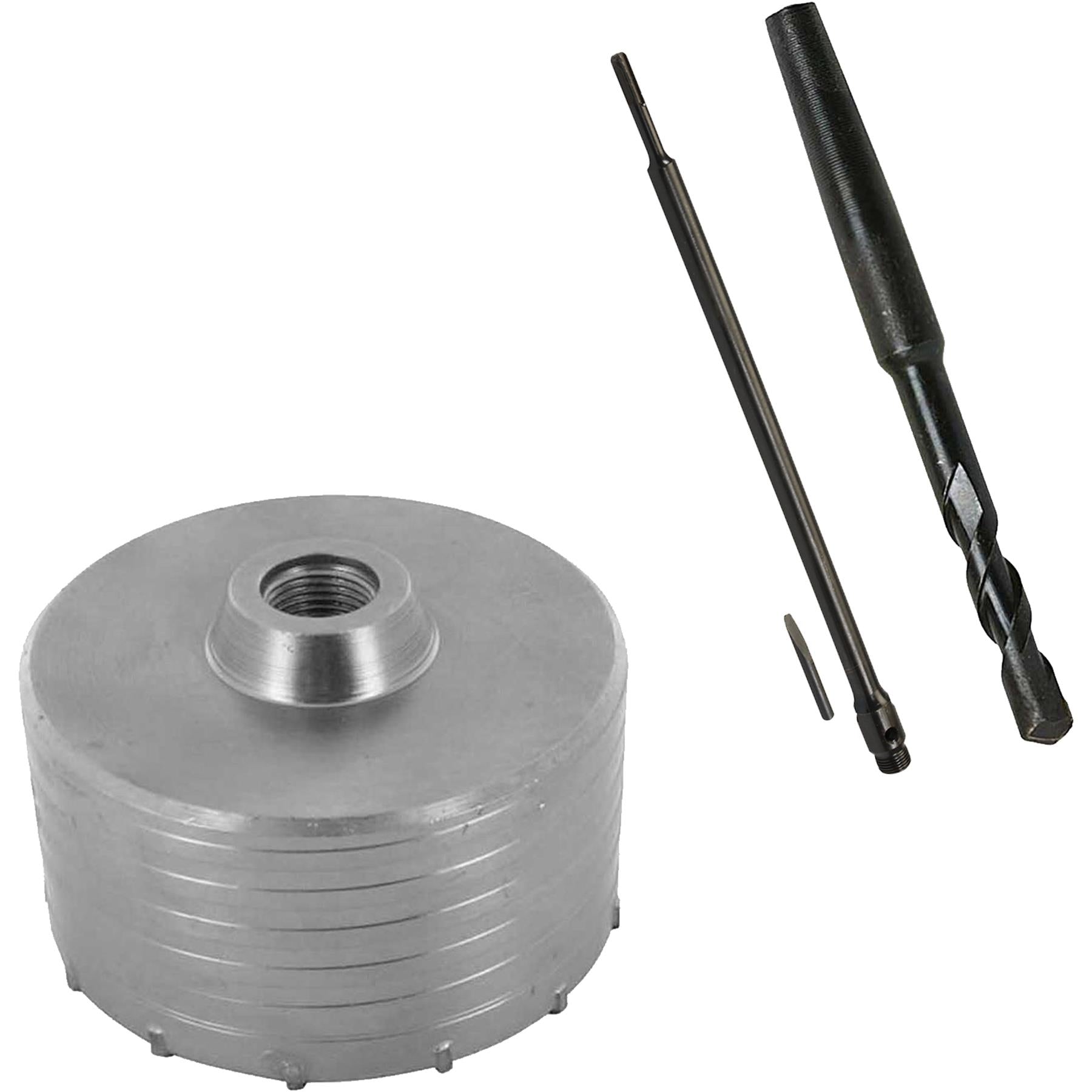 TCT Core Drill Bit 125mm Hole Saw Masonry Stone Brick SDS Plus 1250mm Shaft Pilot