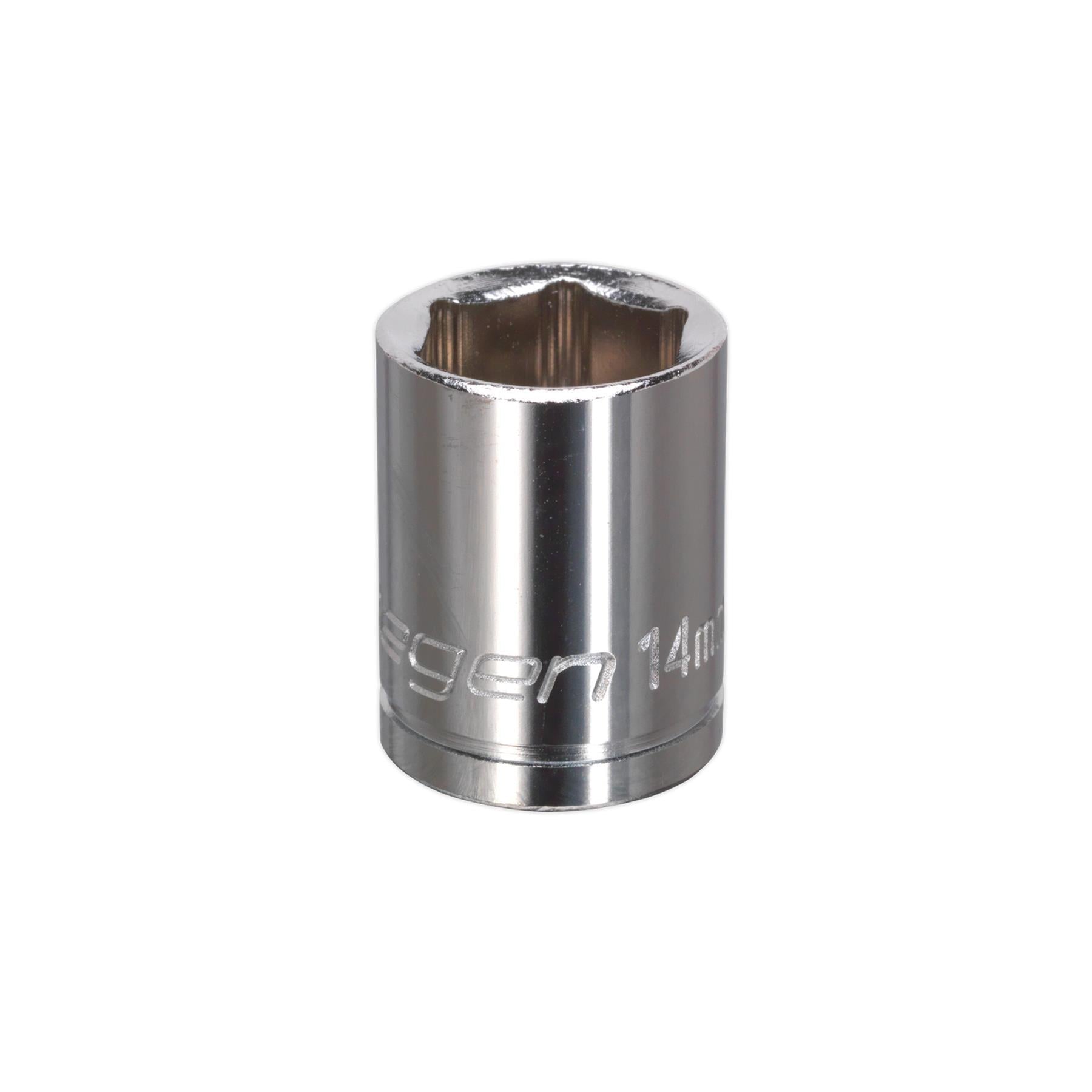 Sealey WallDrive Socket 14mm 3/8"Sq Drive Carbon Steel