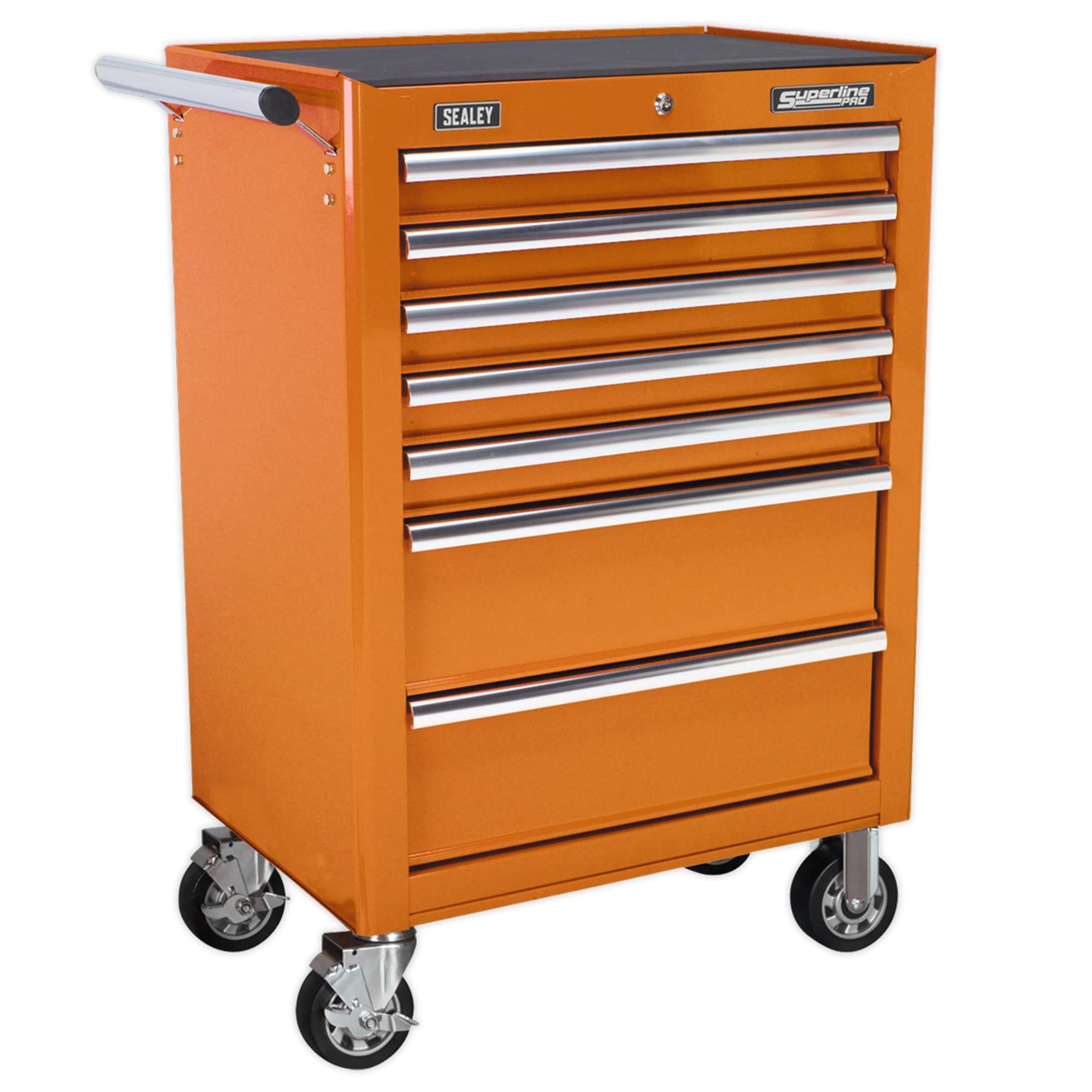 Sealey Rollcab 7 Drawer with Ball Bearing Slides - Orange