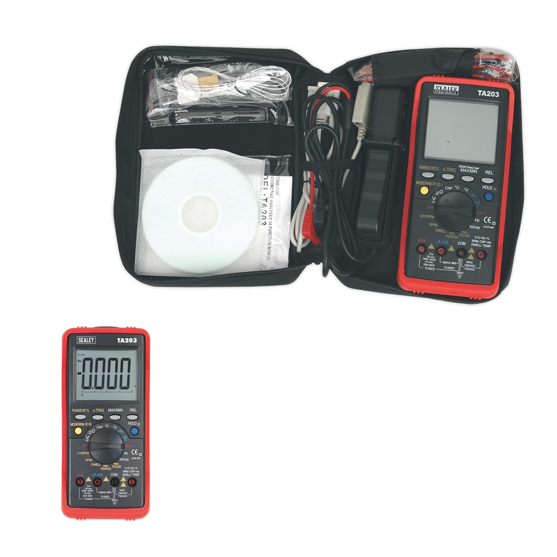 Sealey Digital Automotive Multimeter 15-Function Bar Graph/PC Link