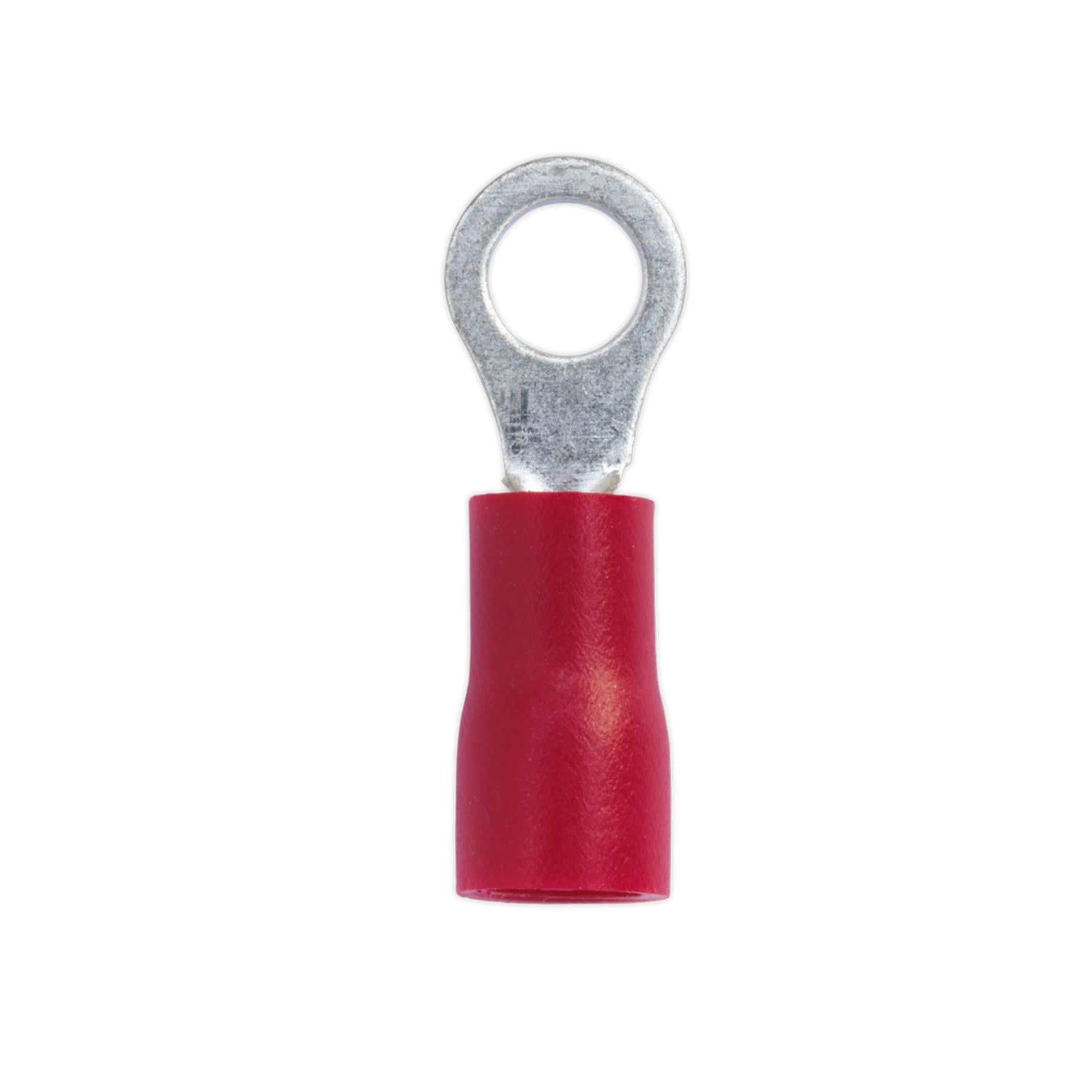 Sealey Easy-Entry Ring Terminal Ø4.3mm (4BA) Red Pack of 100