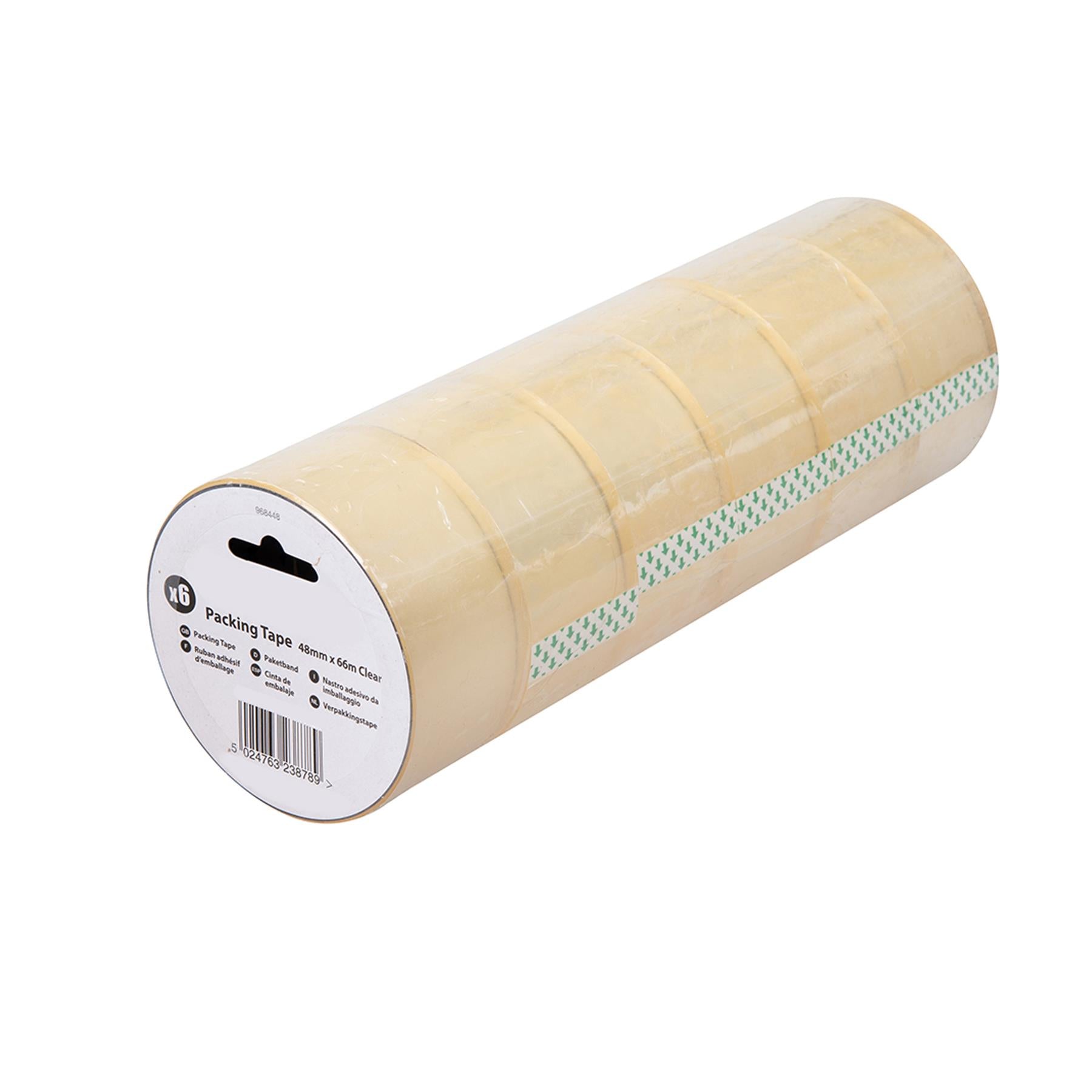 Fixman Clear 6pk Parcel Packing Tape Carton Sealing 48mmX66m Cellotape Packaging