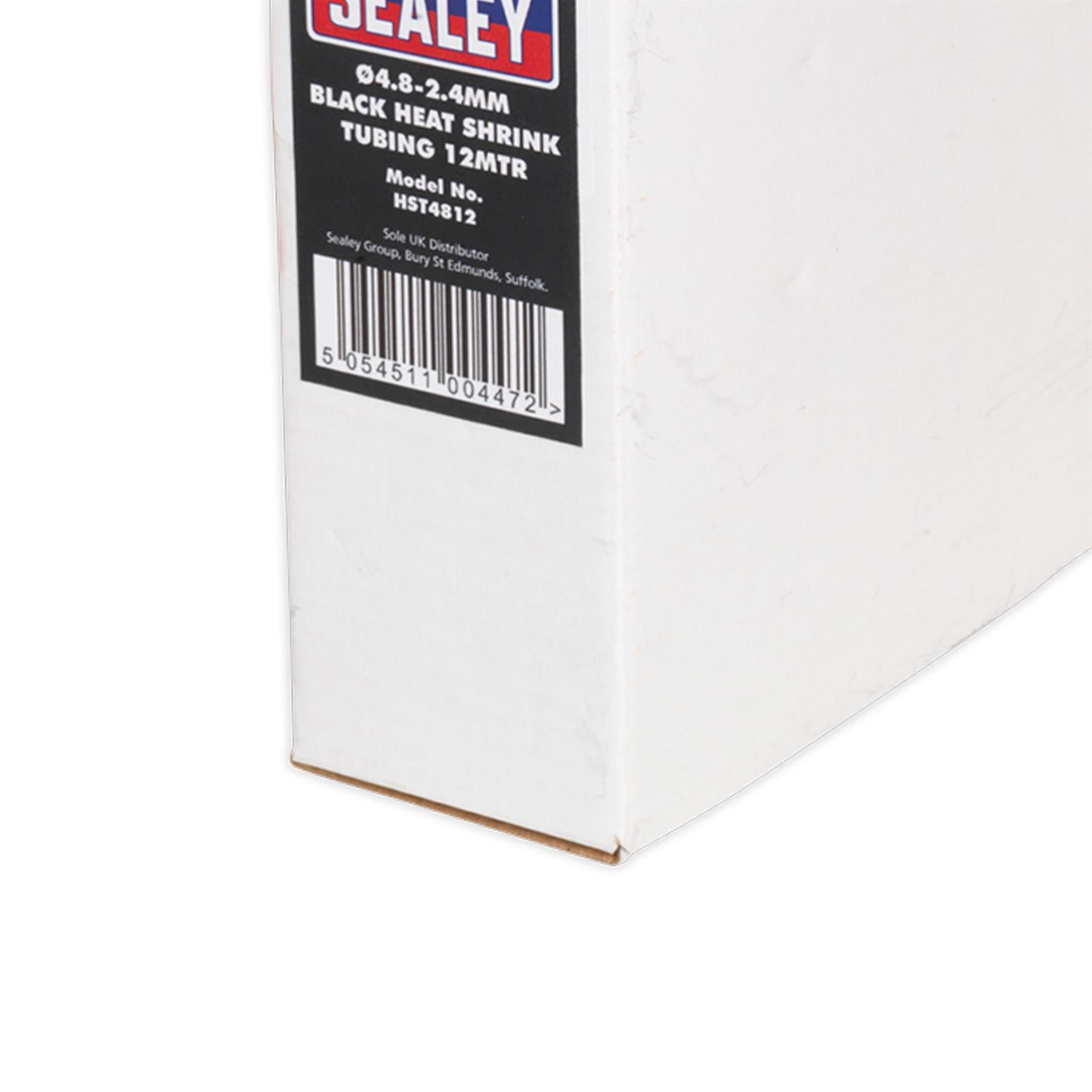 Sealey Heat Shrink Tubing Black 4.8-2.4mm 12m