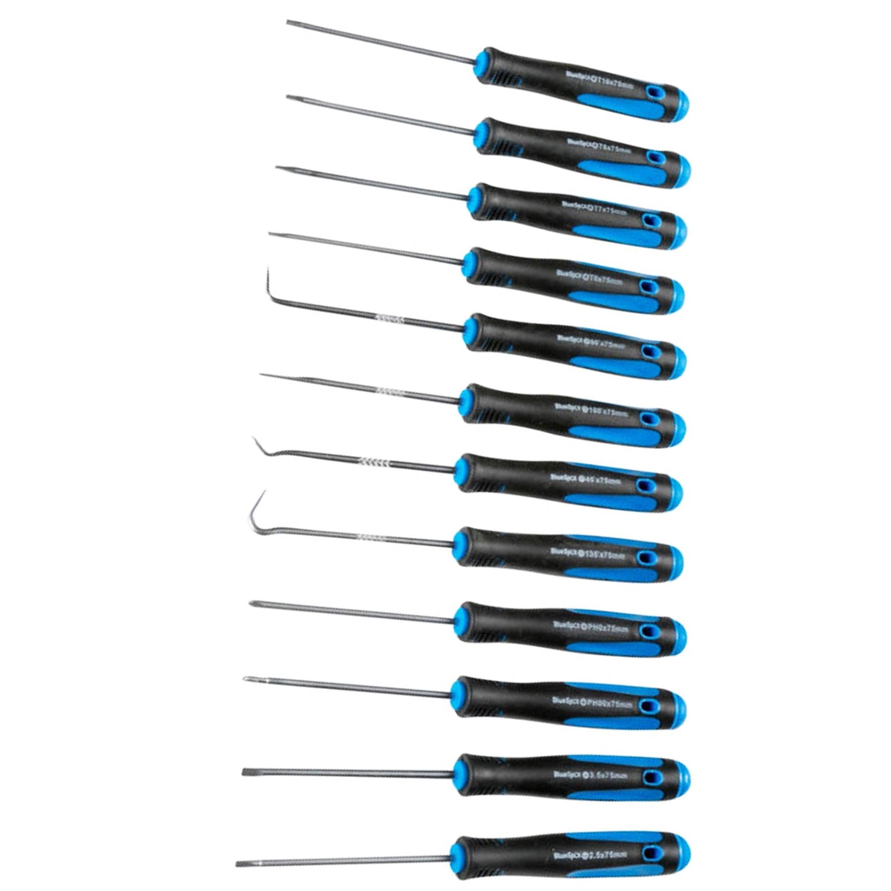 BlueSpot 12pc Precision Screwdriver and Hook Set-Torx Pro