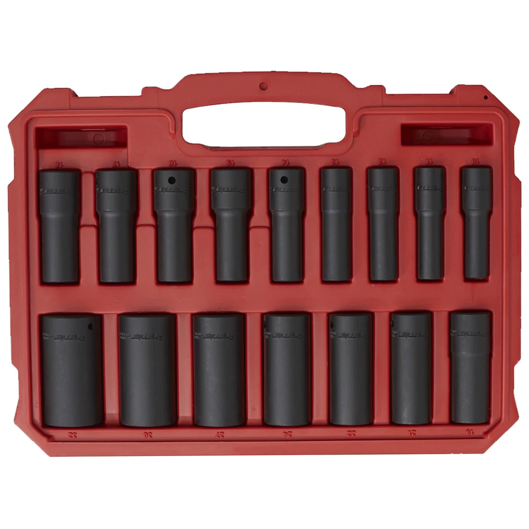 Sealey Impact Socket Set 16pc 1/2"Sq Drive Deep Lock-On 6pt Metric
