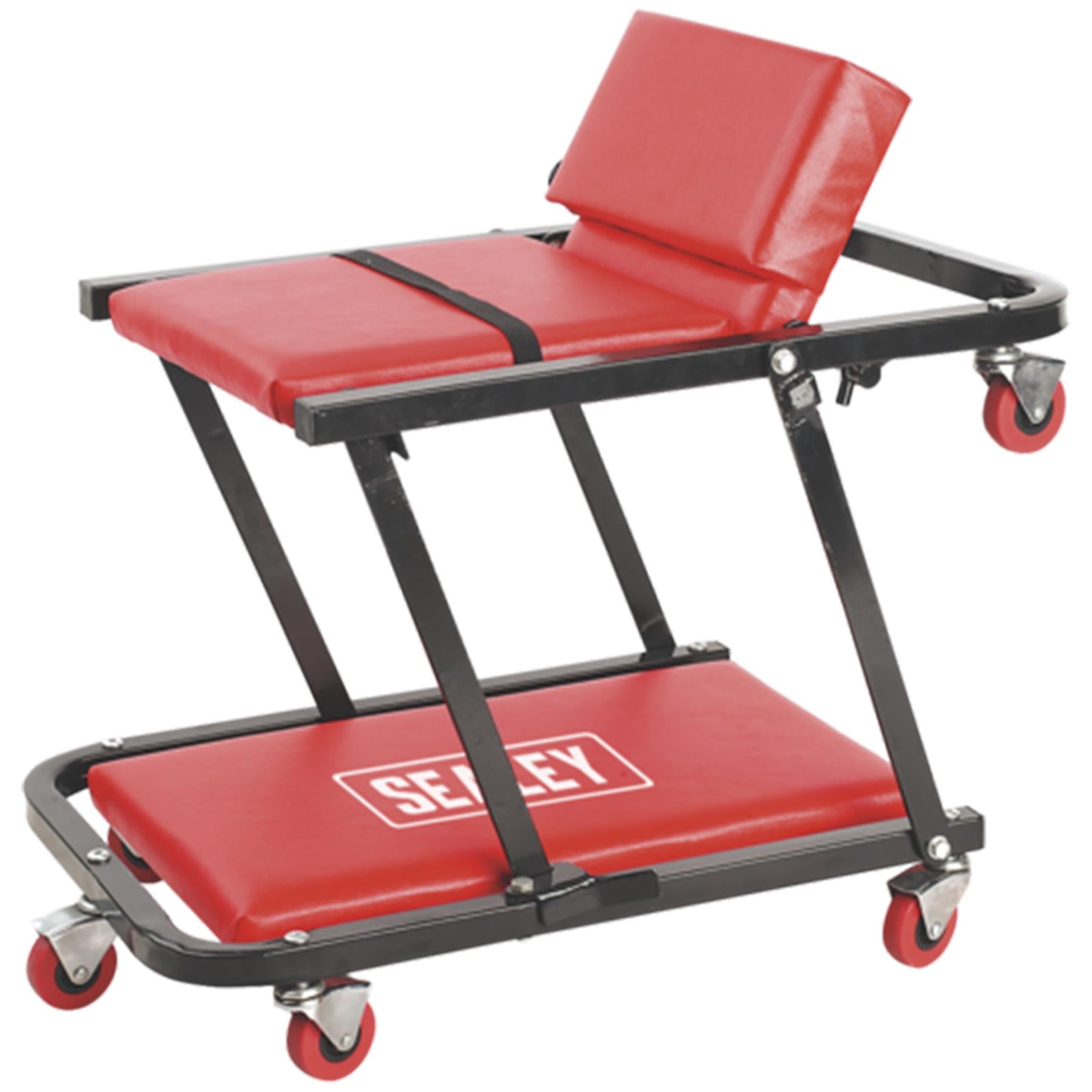 Sealey Creeper/Seat Steel with 7 Wheels & Adjustable Head Rest
