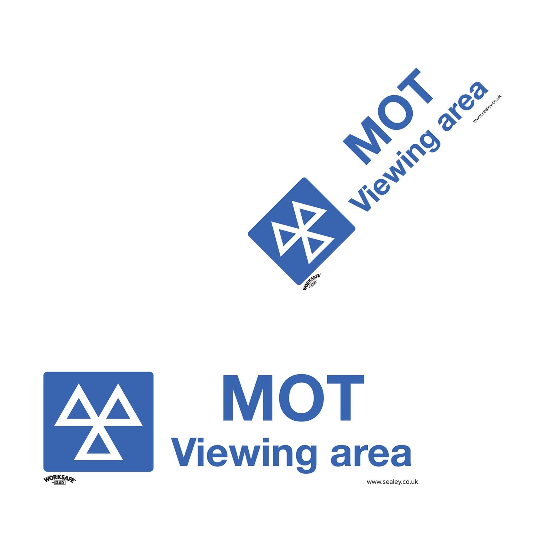 Sealey Safety Sign - MOT Viewing Area - Rigid Plastic - Pack of 10