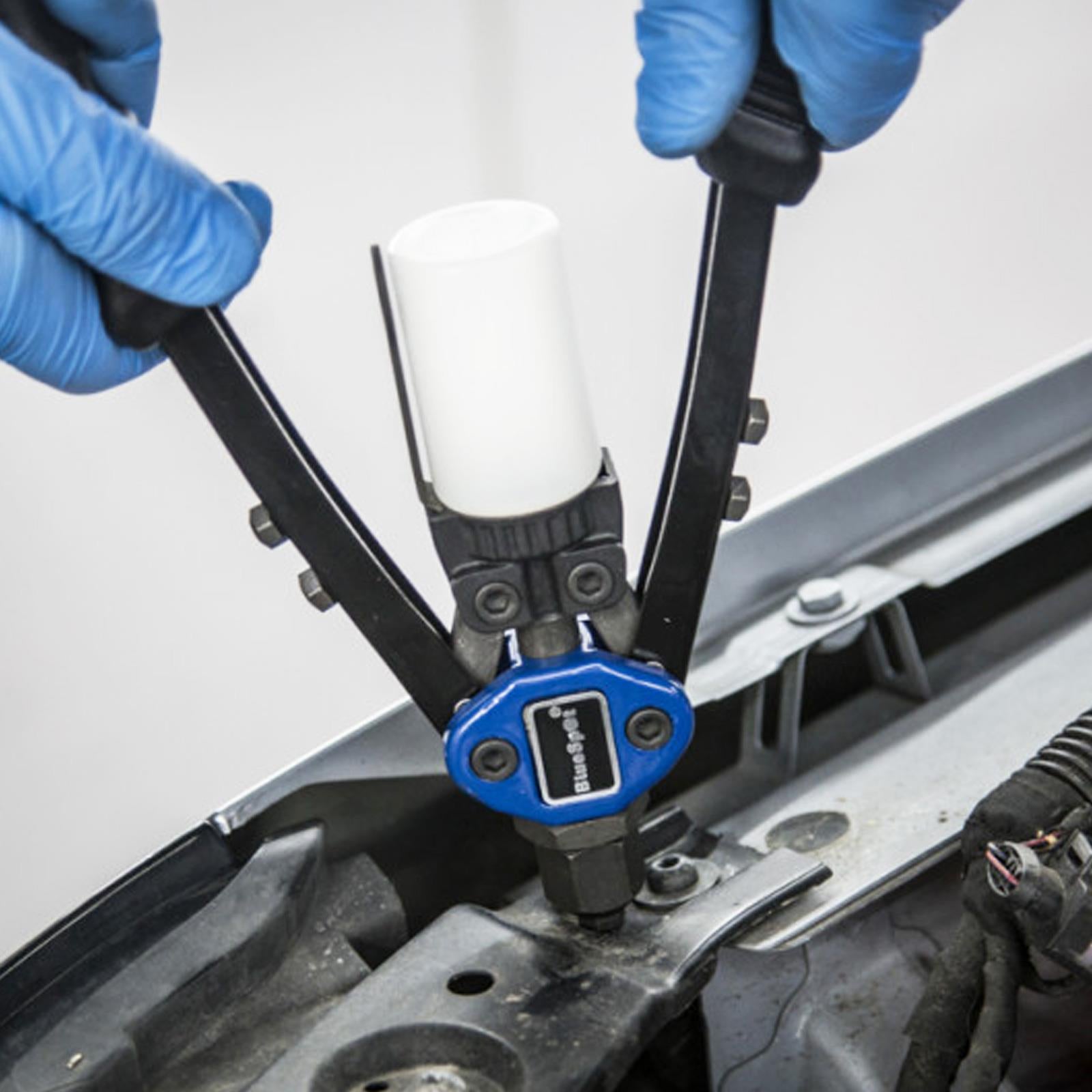 BlueSpot Heavy Duty Riveter 280mm 11" with 4 nozzle set Alloy Steel Jaws