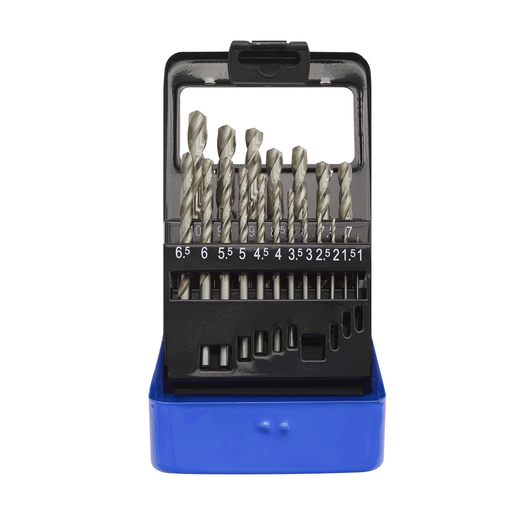 Sealey 19pc Drill Bit Set HSS Split Point Fully Ground Ø1-10mm Metric AK47191