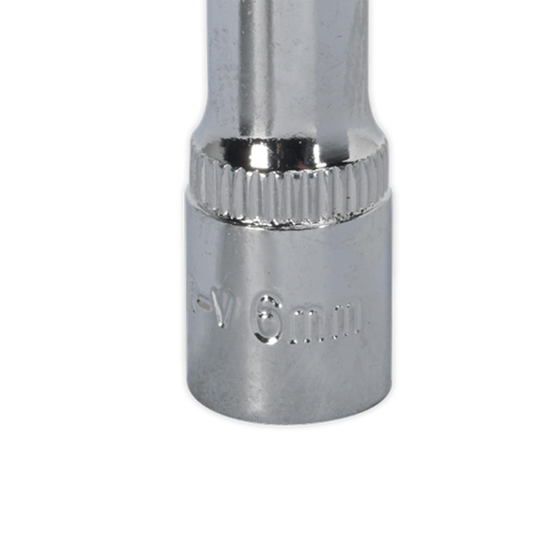 Sealey WallDrive Socket 6mm Deep 1/4"Sq Drive Fully Polished