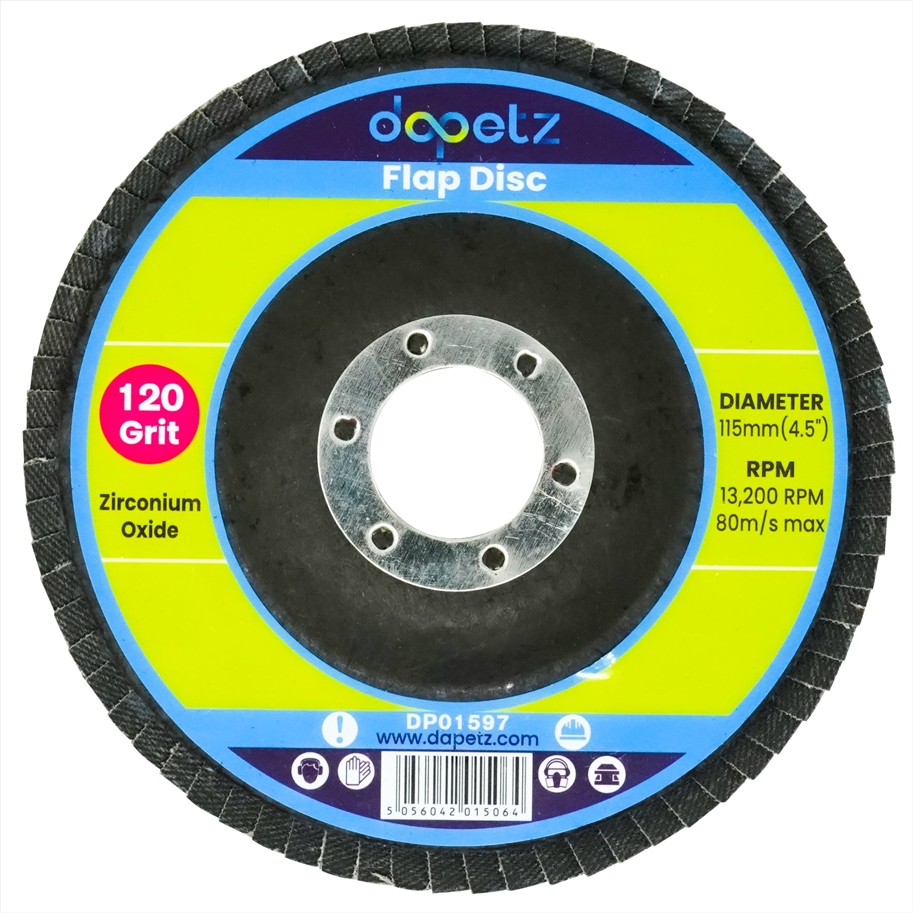 10x Flap Grinding Sanding Discs 115mm 4.5" 120 Grit Angle Wheel Zircon