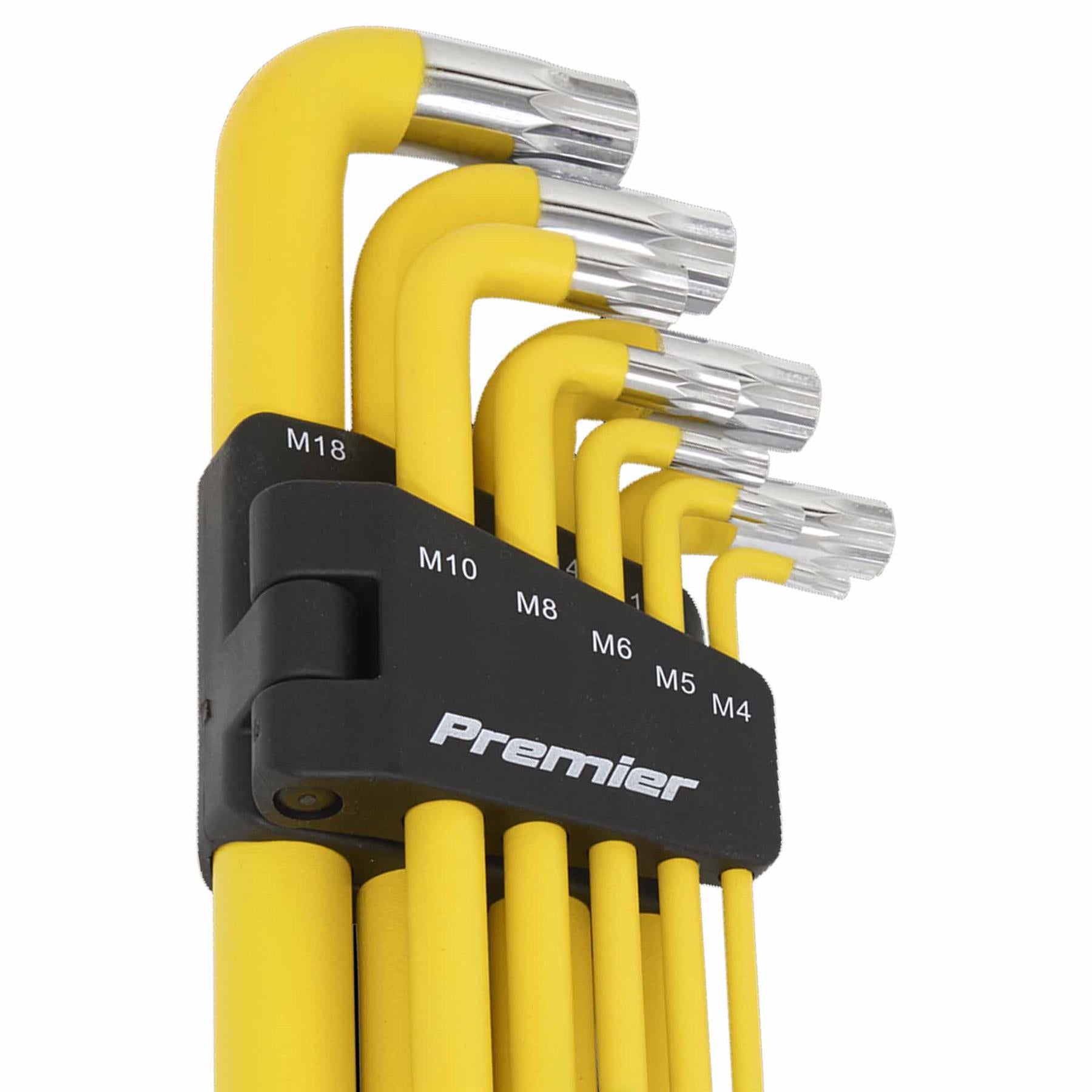 Sealey Long Jumbo Spline Key Set 9pc Anti-Slip