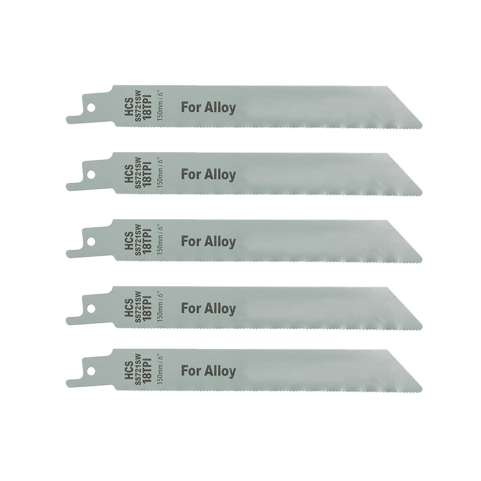 5 x Reciprocating Saw Blades 18 Tpi 150mm Wood & Soft Alloy Cutting Fine