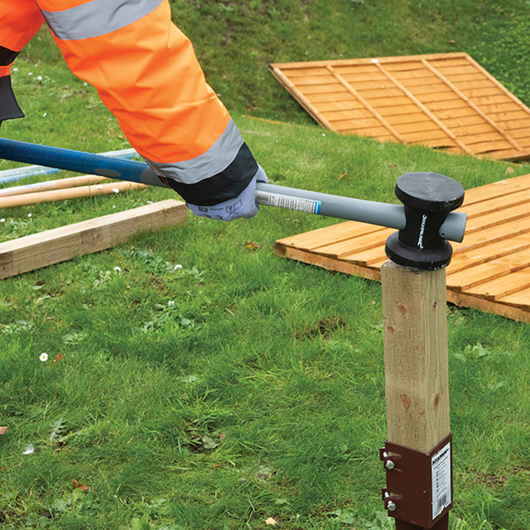 Fencing Maul Hammer 10Lb Forged Steel With Non Slip Handle Only For Wood